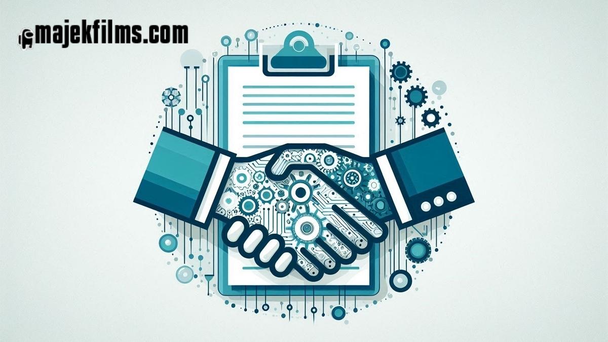 Abstract illustration symbolizing user agreement and digital terms of service.