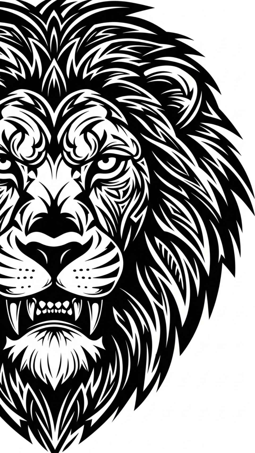 Stylized graphic of a fierce lion's face, symbolizing strength and royal attitude for a WhatsApp DP.