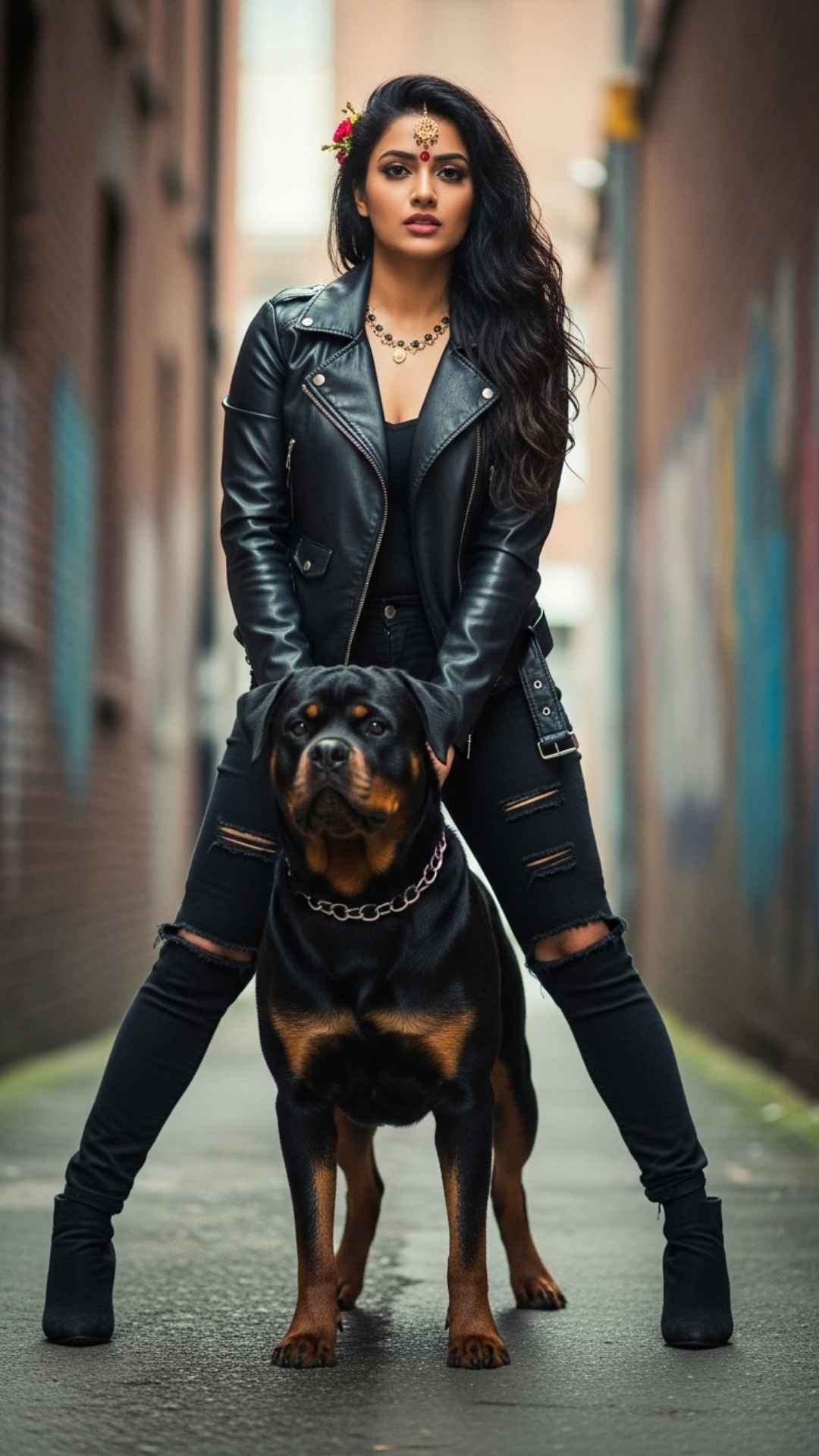Person posing confidently with a cool black cat, showing a unique attitude WhatsApp DP.