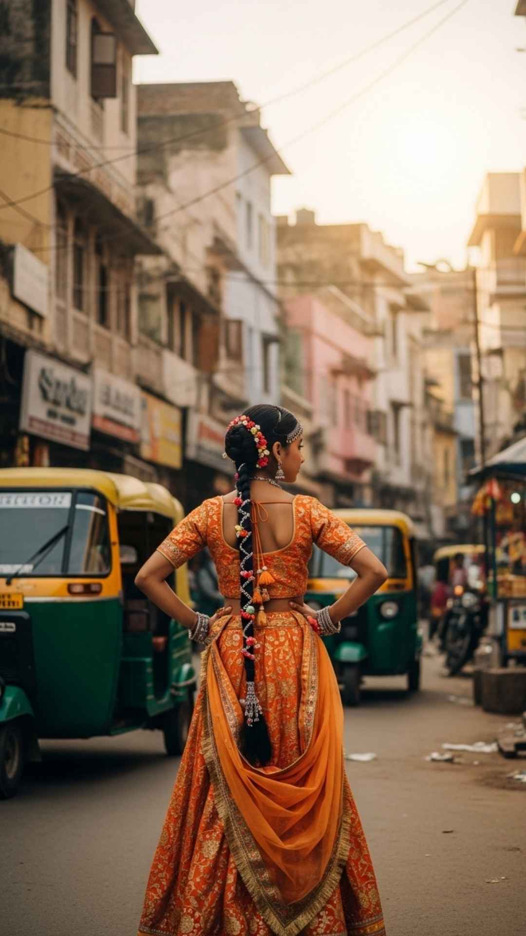 Attitude hidden face WhatsApp DP for girls, back view profile picture, strong posture obscured face DP, confident girl back view image.