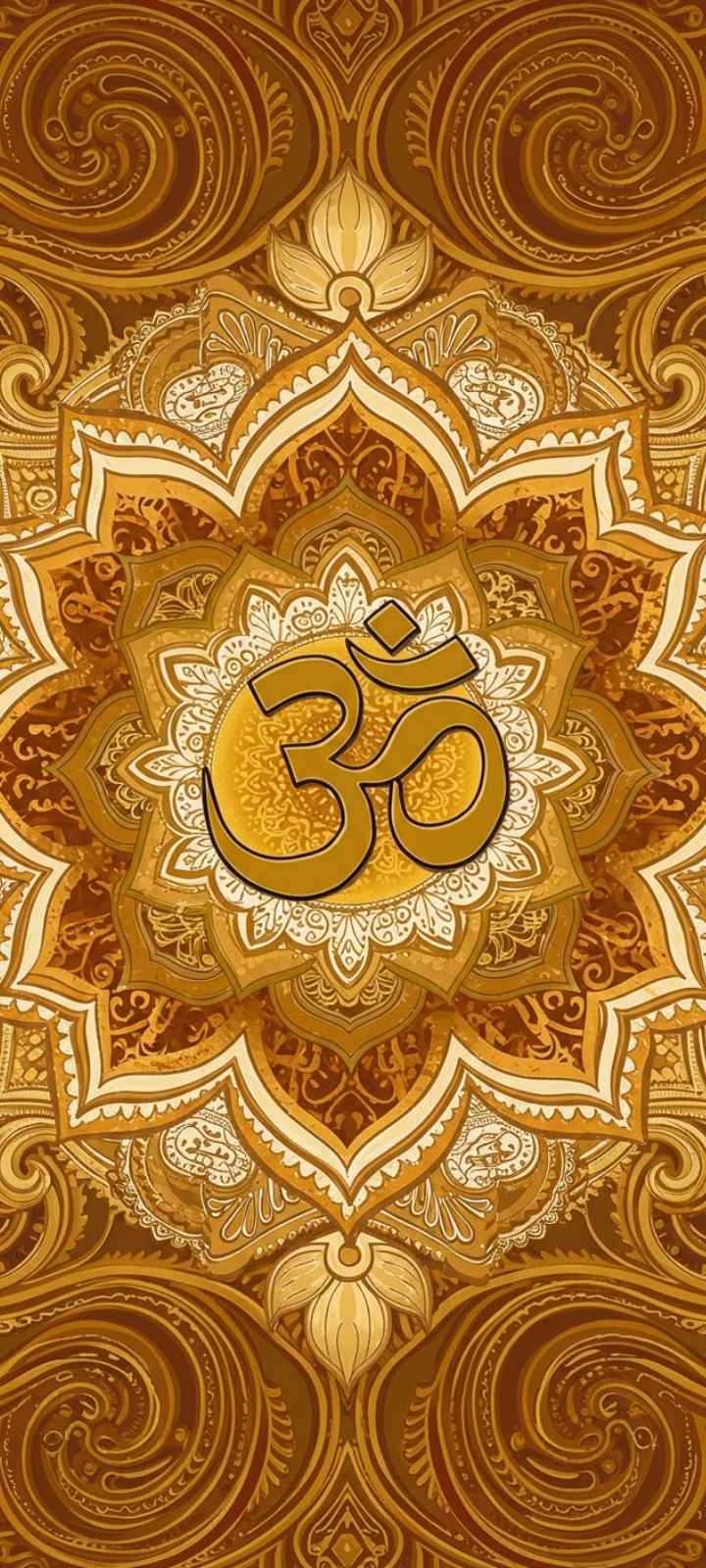 Religious DP of Om symbol within an intricate floral mandala.