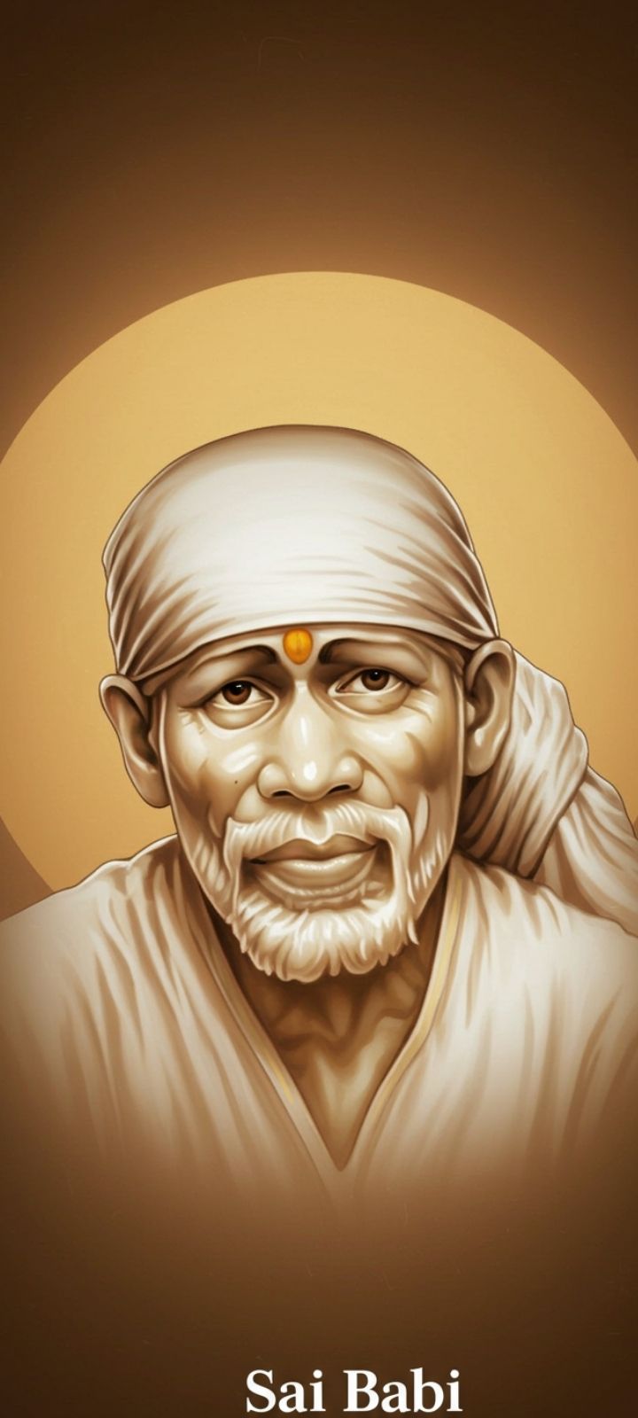 Religious DP of Sai Baba, portraying peace and guiding light.