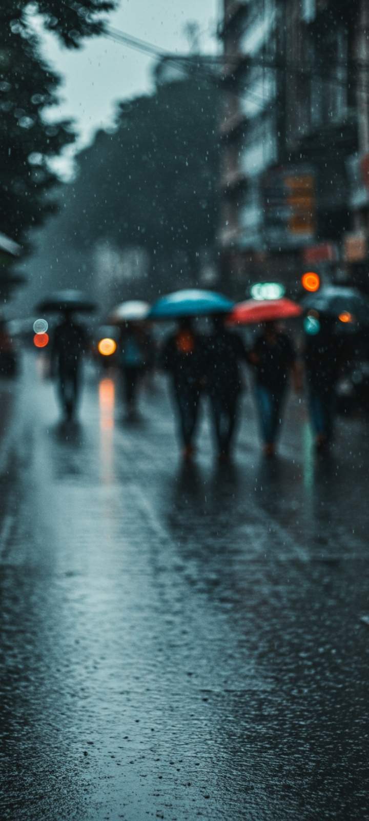 Sad DP of a desaturated city street during light rain.