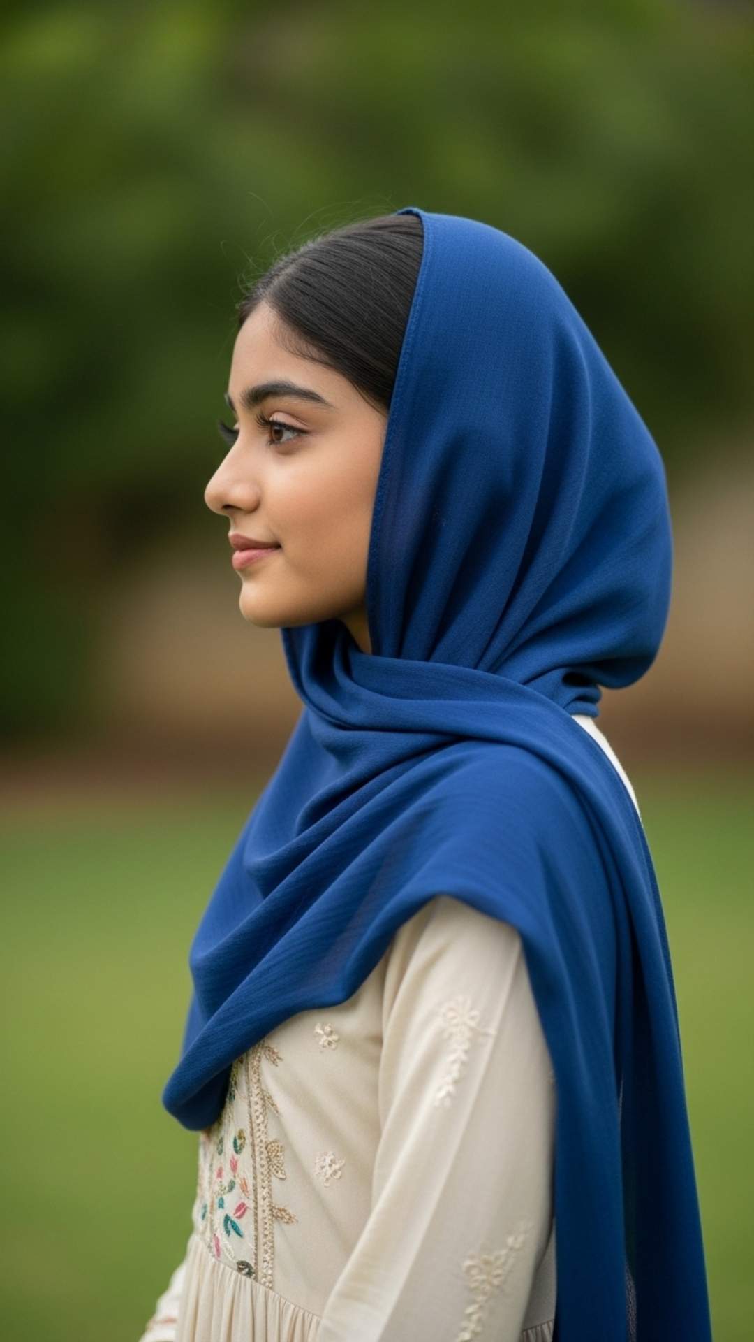 Hijab hidden face WhatsApp DP for girls, modest Islamic profile picture, elegant veiled DP, Muslim girl hidden face image.