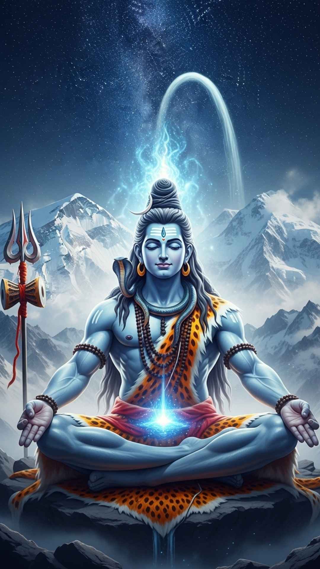 A majestic and divine HD image of Lord Shiva meditating in the Himalayas, a powerful spiritual DP - Lord Shiva Wallpaper HD | Majekfilms.com