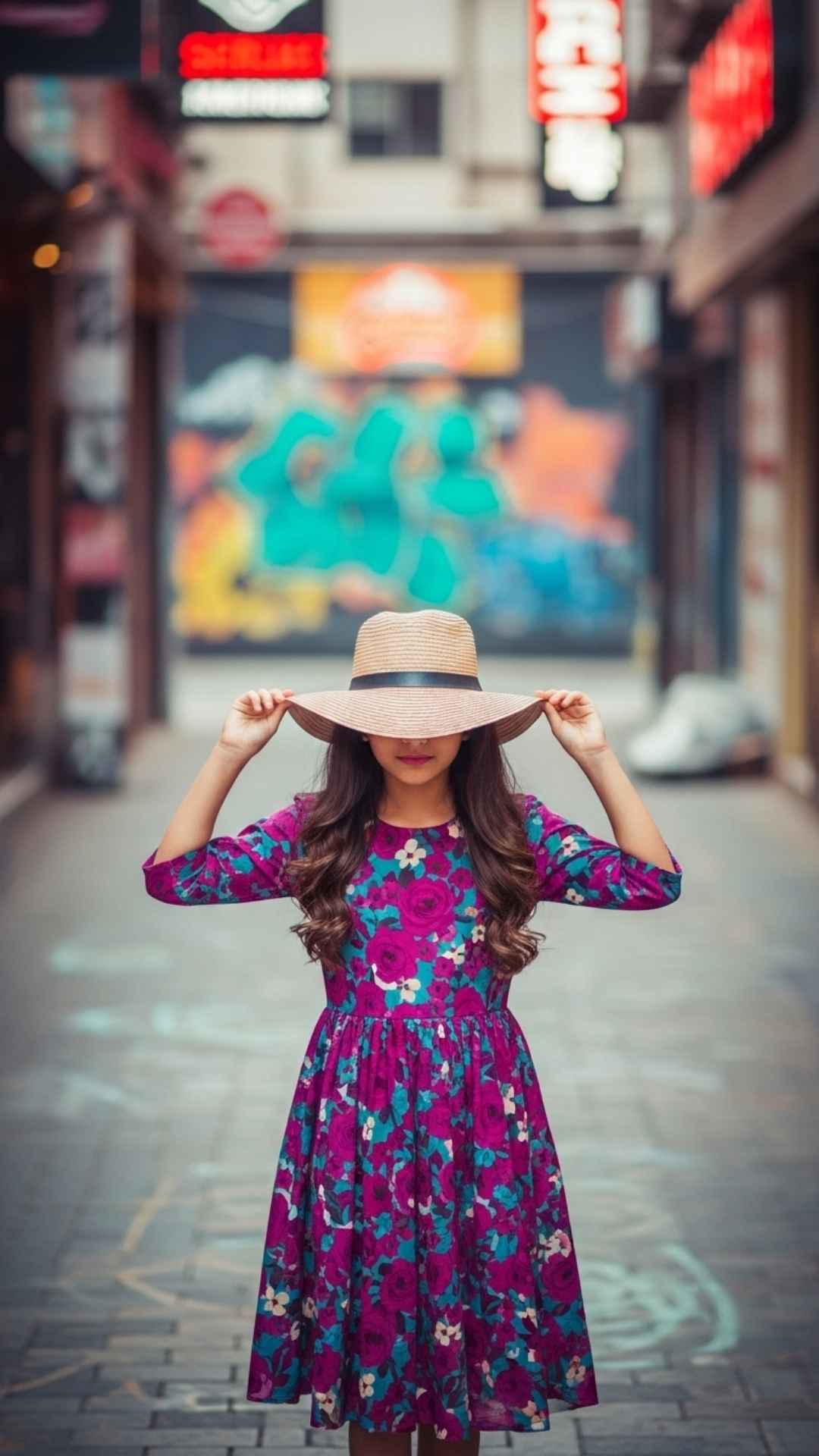 Stylish hidden face WhatsApp DP for girls, urban Indian girl profile picture, trendy obscured face DP, fashionable hidden face image.