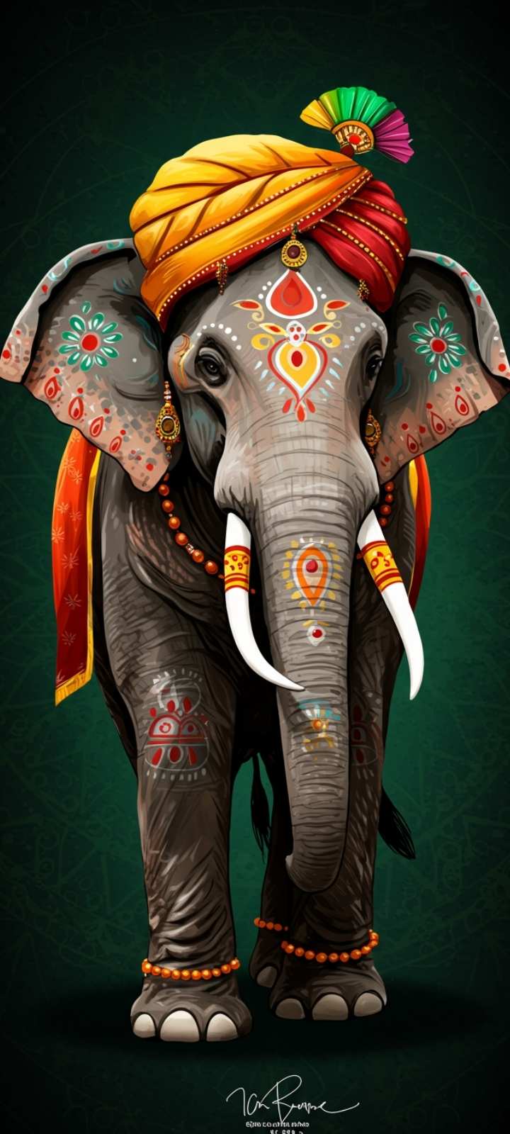 Royal Indian elephant wallpaper, traditional art, cultural image.