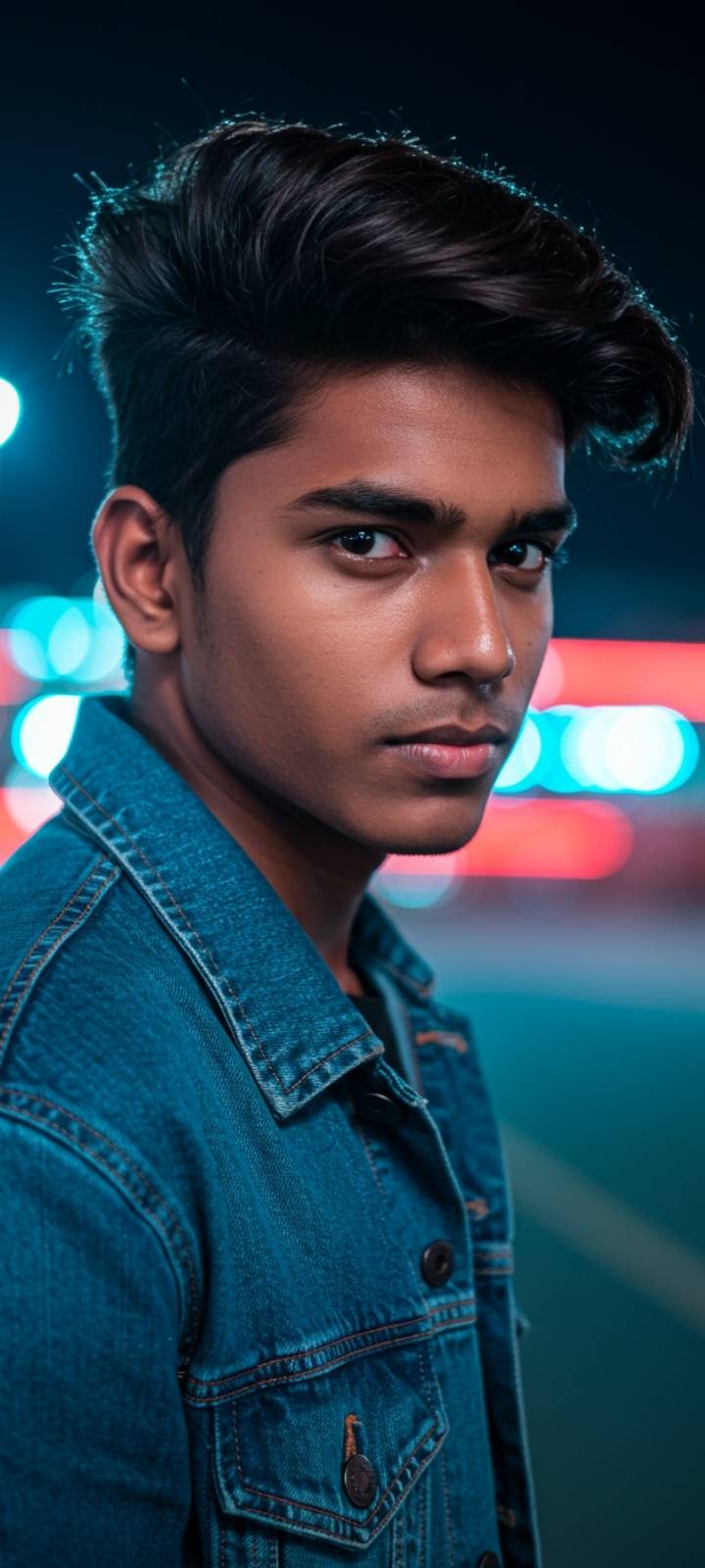 Cool WhatsApp DP for an Indian boy with an urban night background.