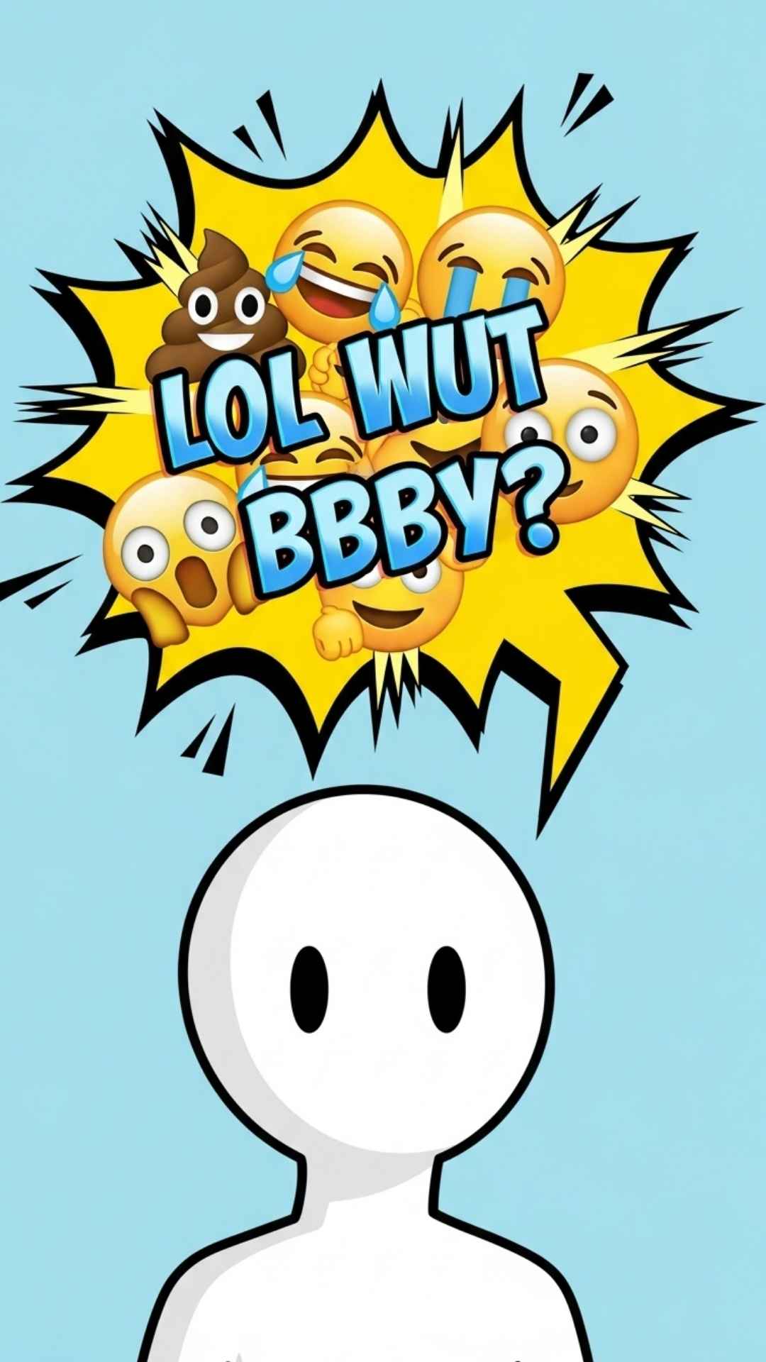 Avatar with a speech bubble filled with funny emojis, an expressive WhatsApp DP.