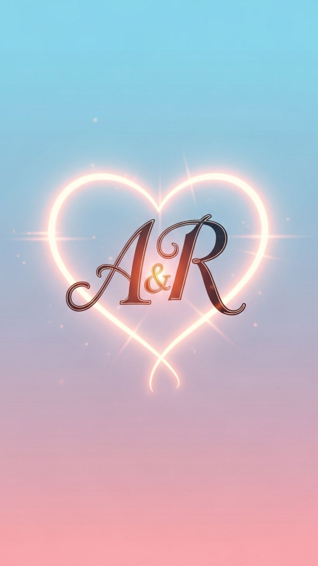 Intertwined initials within a glowing heart, a personalized love WhatsApp DP.
