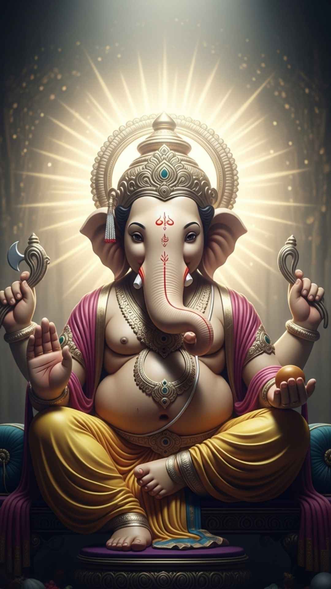 Radiant Lord Ganesha, symbolizing good fortune for a WhatsApp DP.