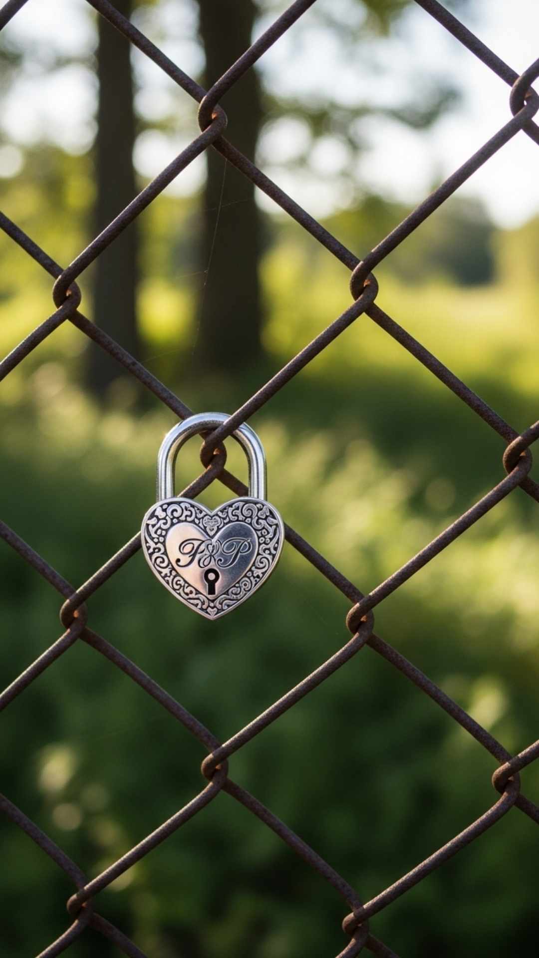 Elegant love lock on a fence, symbolizing commitment for a WhatsApp DP.