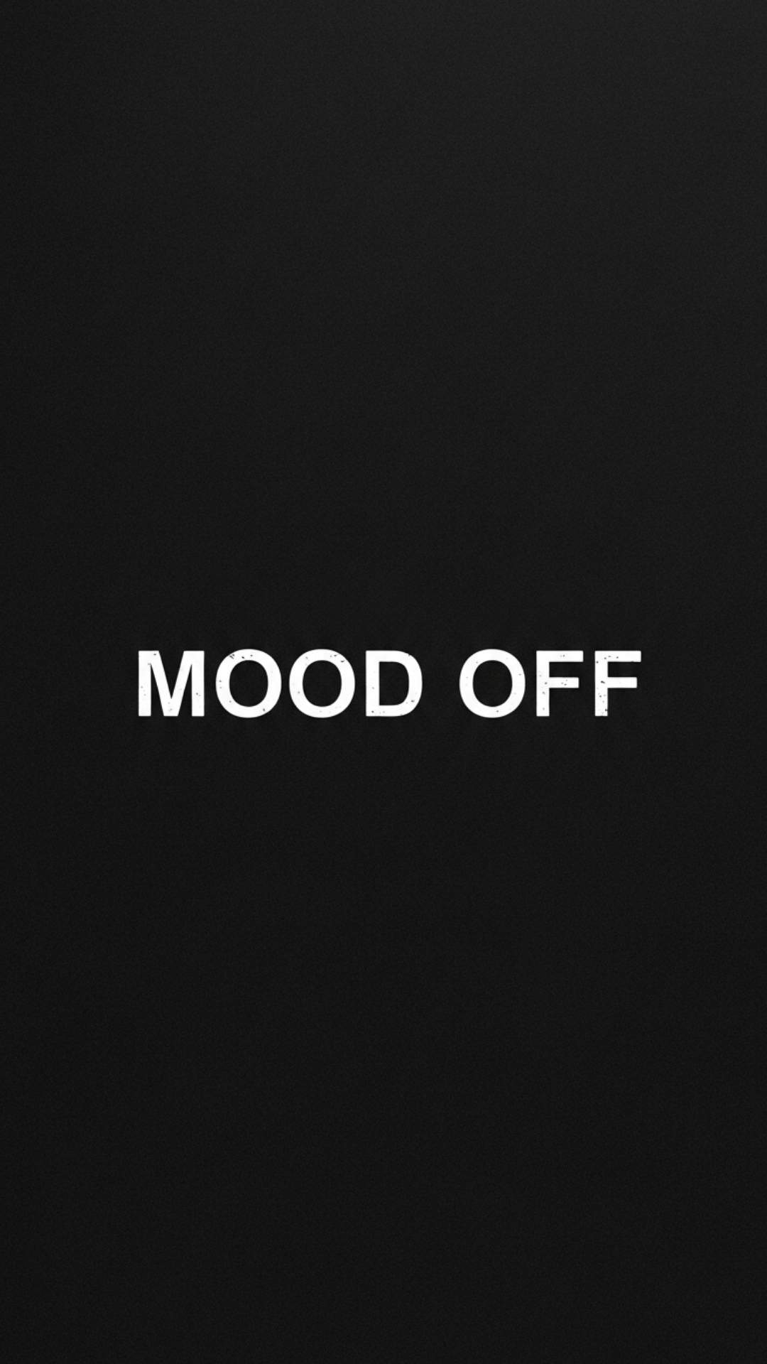 "Mood Off" text on dark background, a simple sad WhatsApp DP image