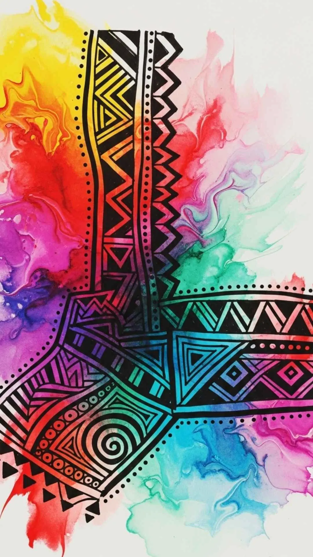 Vibrant abstract patterns inspired by Indian folk art, a modern Indian art DP for creative and unique Instagram profiles.