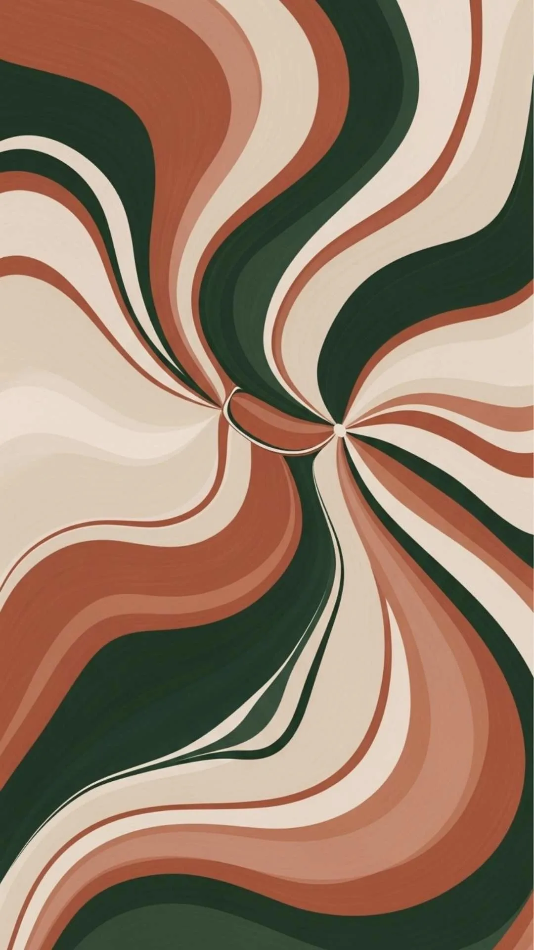 Abstract painting of flowing lines, earthy tones, feeling of embrace, unity, comforting connection, healing art.