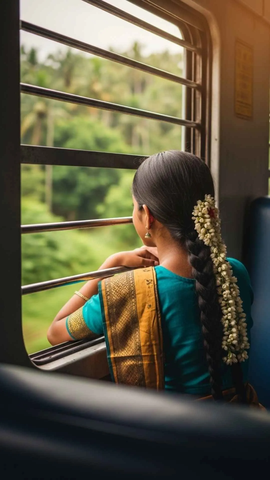 A girl feeling alone on a train journey in India, a sad and thoughtful WhatsApp DP for download