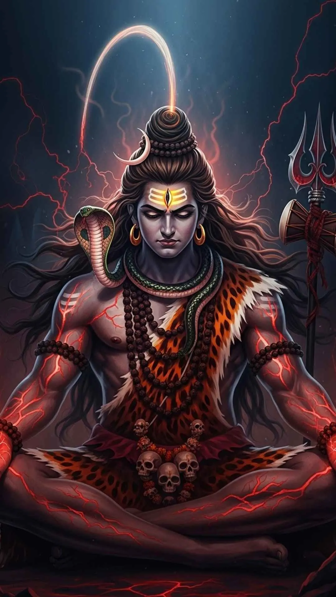 A DP of meditating angry Shiva, showing the intense calm and contained power before destruction. #AngryMeditation #MahakalPower #DivineEnergy #FierceCalm #ShivaDP