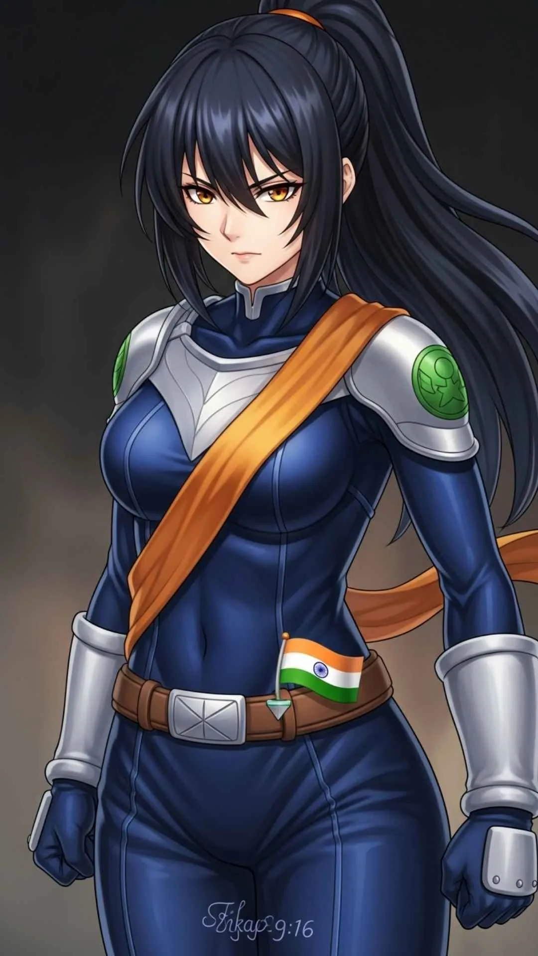 Anime Indian flag DP, patriotic anime profile picture, anime character with national colors, Independence Day anime DP.