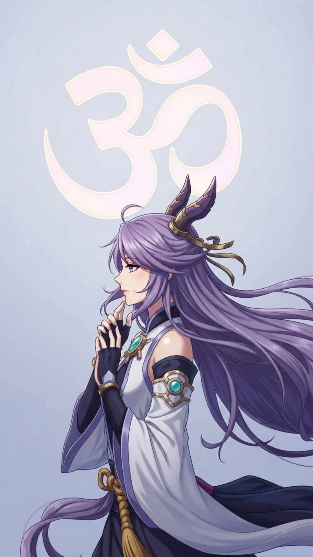 Anime religious DP, Om symbol anime profile picture, Trishul anime background, Hindu spiritual anime DP.