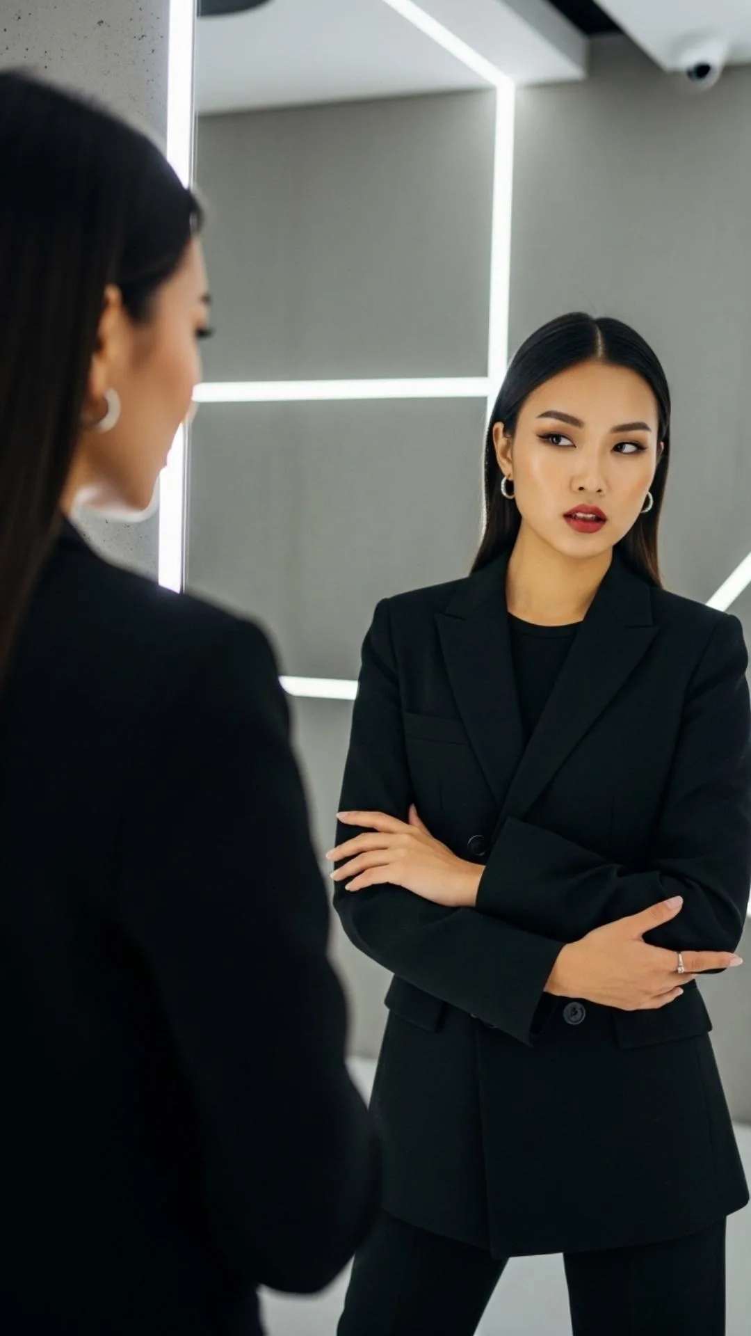 Attitude Instagram DP for girls, confident mirror reflection profile picture, fierce girl avatar, stylish attitude DP.