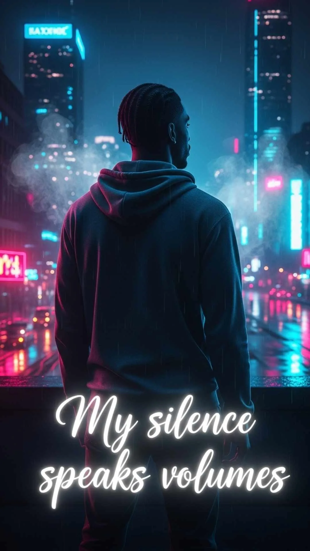 Bad boy girl attitude Instagram DP, mysterious profile picture with silence quote, edgy aesthetic image, cool confident wallpaper.