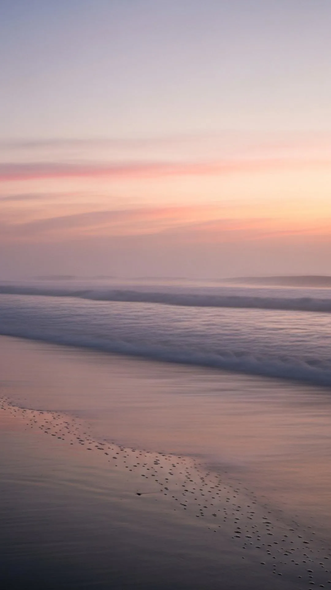 A misty seashore in the early morning. A dreamy and healing nature DP for a quiet, mysterious, and calming profile