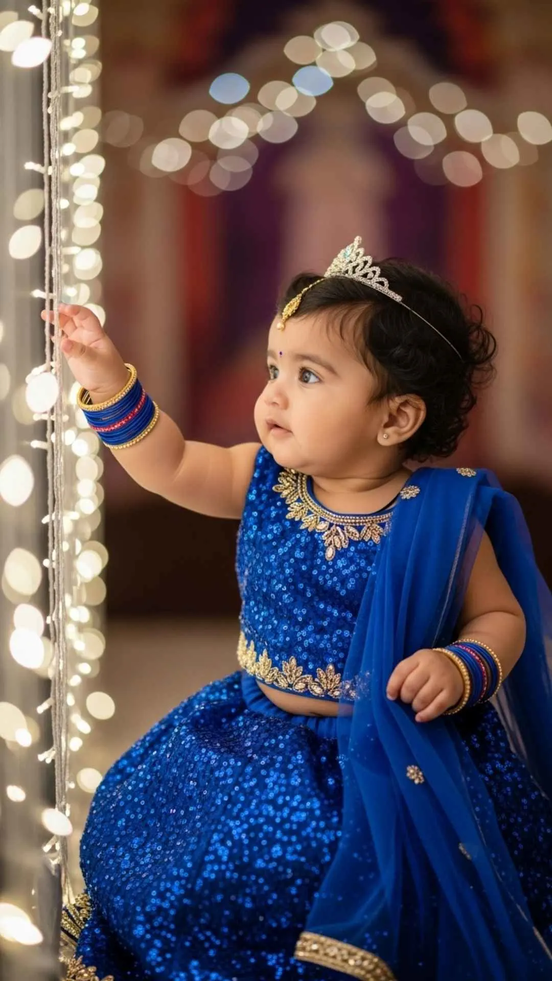 Glamorous Bollywood princess baby photo for profile picture, ideal WhatsApp DP.