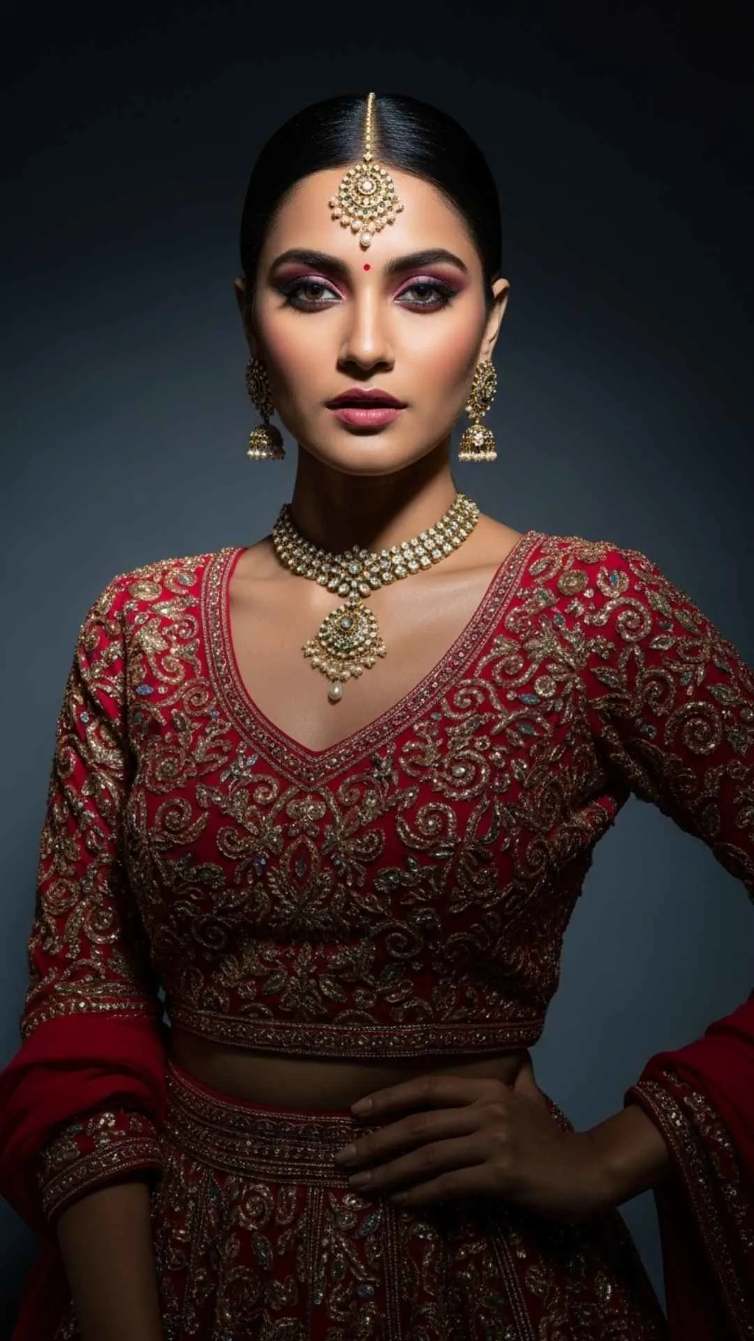 Bollywood glamour Instagram DP for girls, Indian actress inspired profile picture, high fashion girl DP, dramatic portrait.