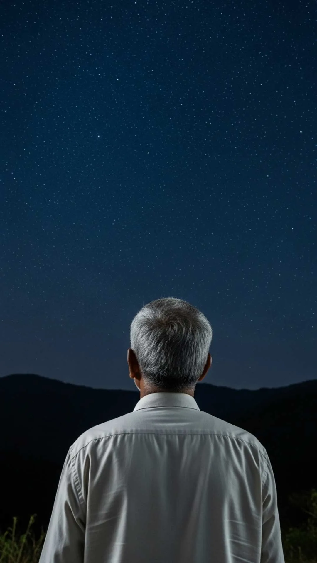 Wonder attitude DP, man looking at stars, night sky profile picture.