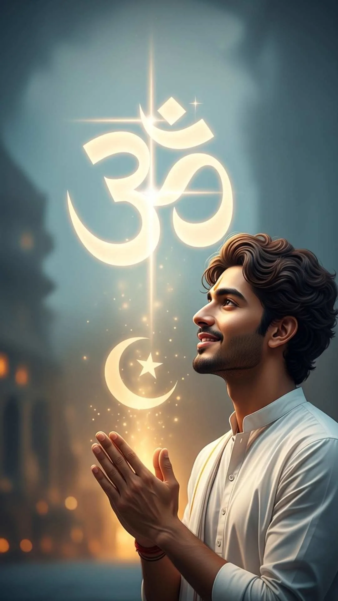 Devotional Facebook DP for boys, religious profile picture, spiritual male avatar, respectful FB DP.