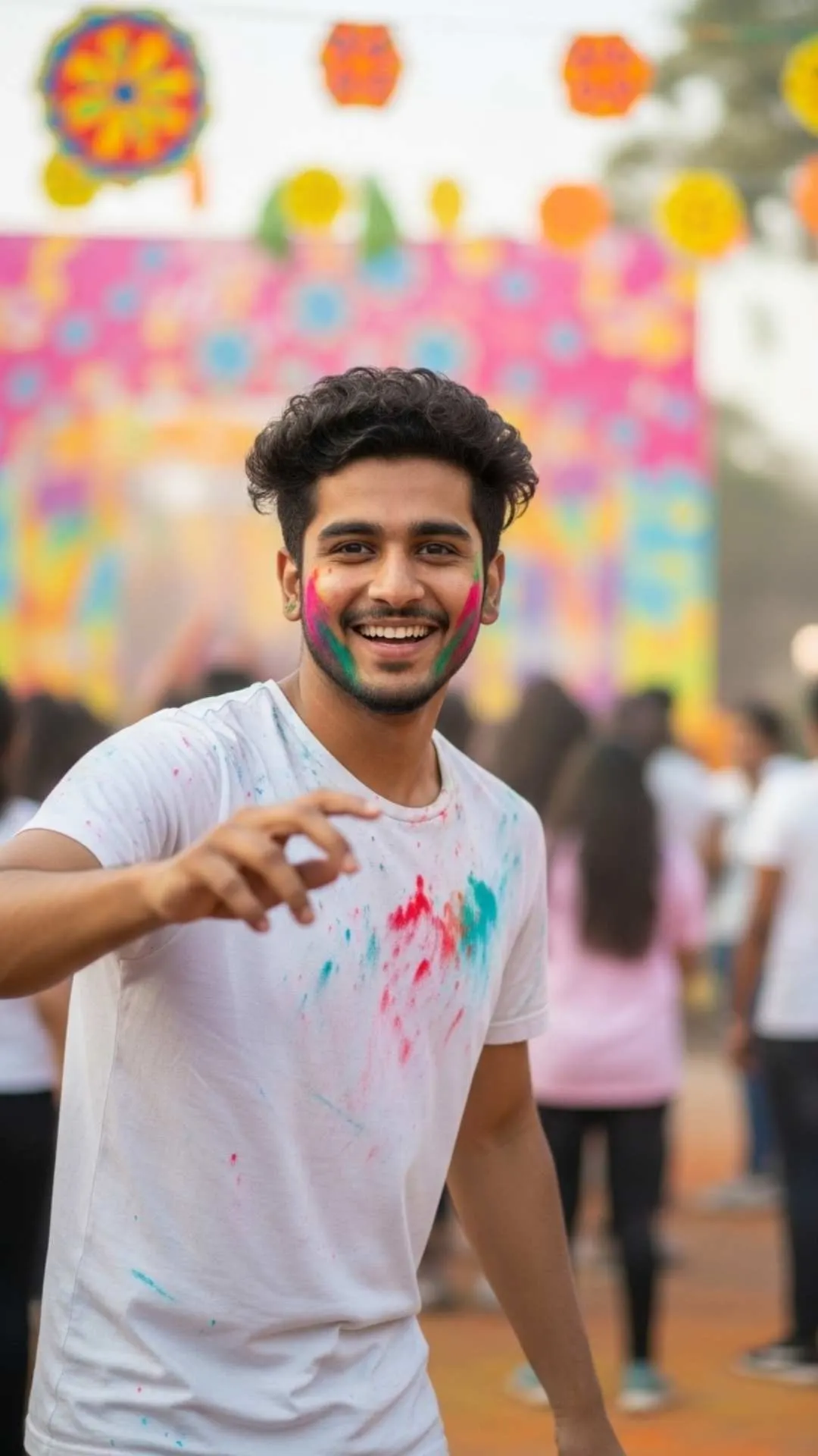 Holi festival Facebook DP for boys, colorful profile picture, joyful Indian festival FB DP, vibrant celebration avatar.