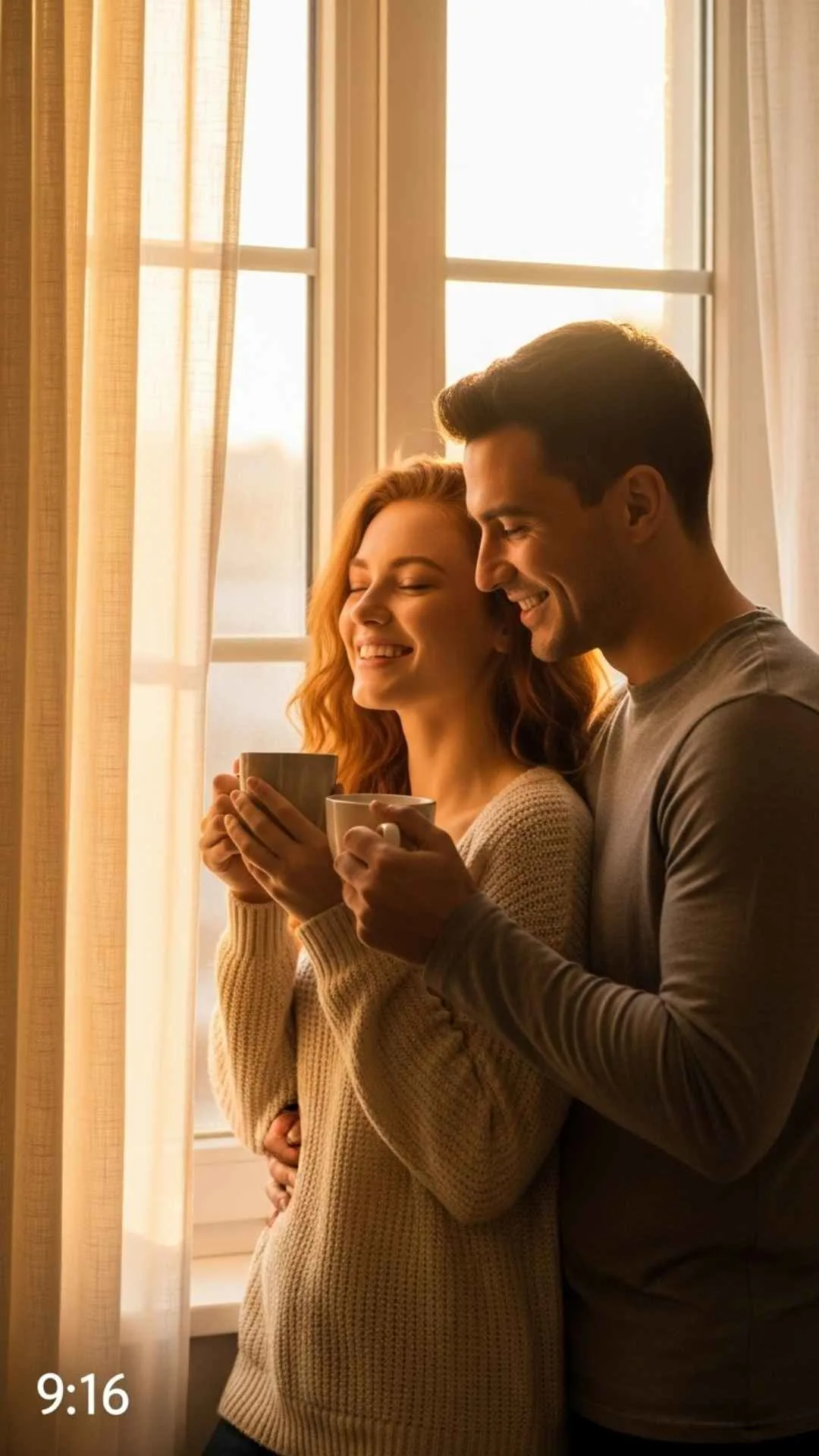 Cozy couple morning DP, peaceful love profile picture, happy coffee FB DP, serene relationship avatar, comfortable couple pic.
