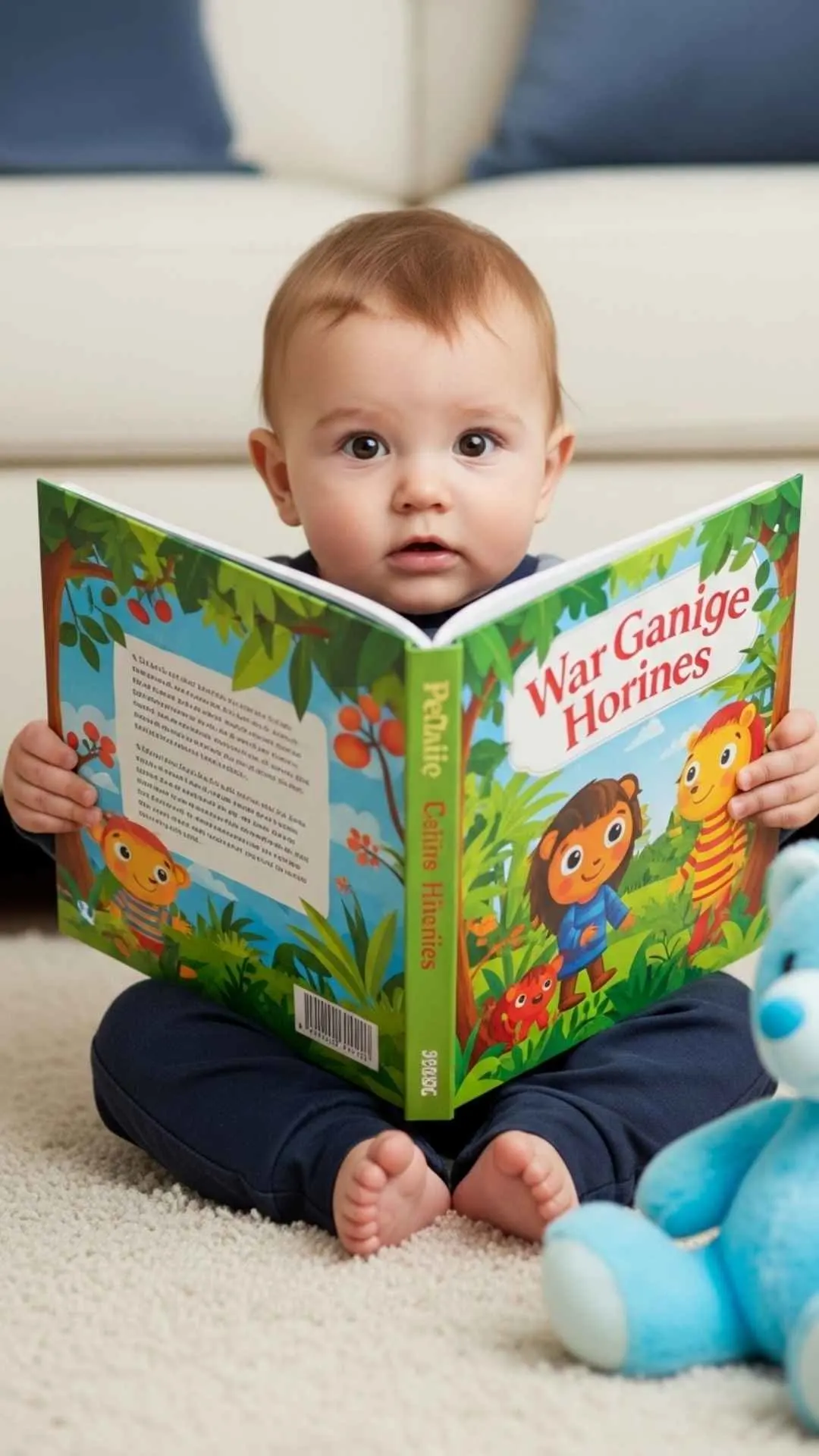 An intellectual and cute baby boy DP holding a storybook, a unique profile picture for book lovers
