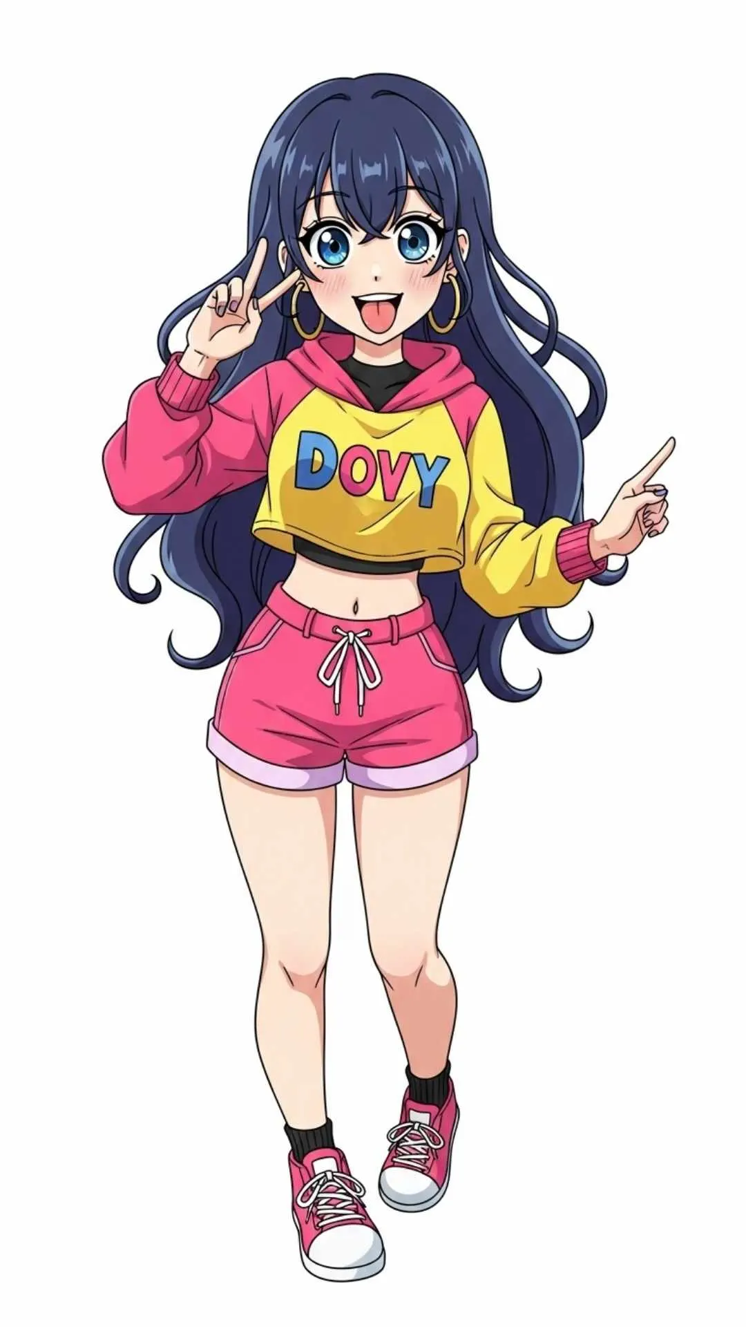 Cute cartoon girl Instagram DP, adorable anime profile picture, cheerful girl avatar, fun cartoon DP.