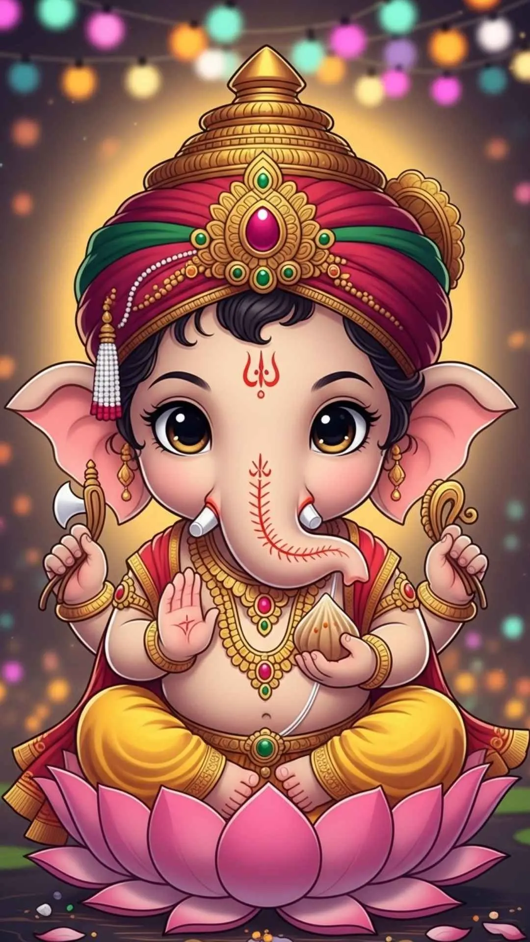 Adorable chibi Ganesha DP, cute Lord Ganesha profile picture, baby Ganpati WhatsApp DP, Hindu god kids' image.