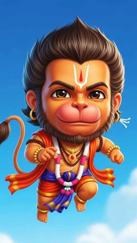 Cute chibi warrior DP, adorable mythological character profile picture, Indian chibi WhatsApp DP, brave cute hero image.