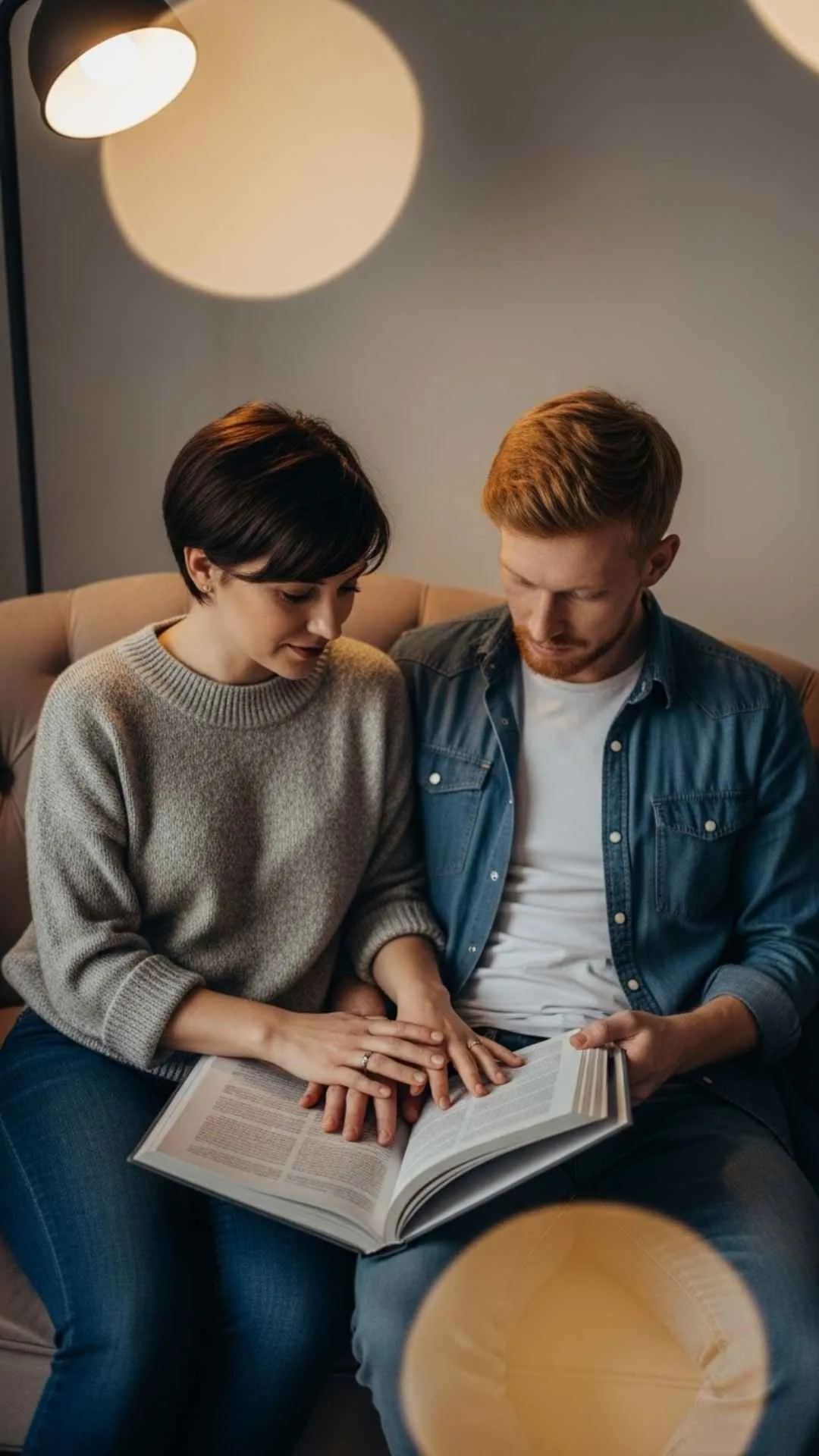 An intimate cute couple DP reading a book together, a lovely and smart profile picture for book-loving couples