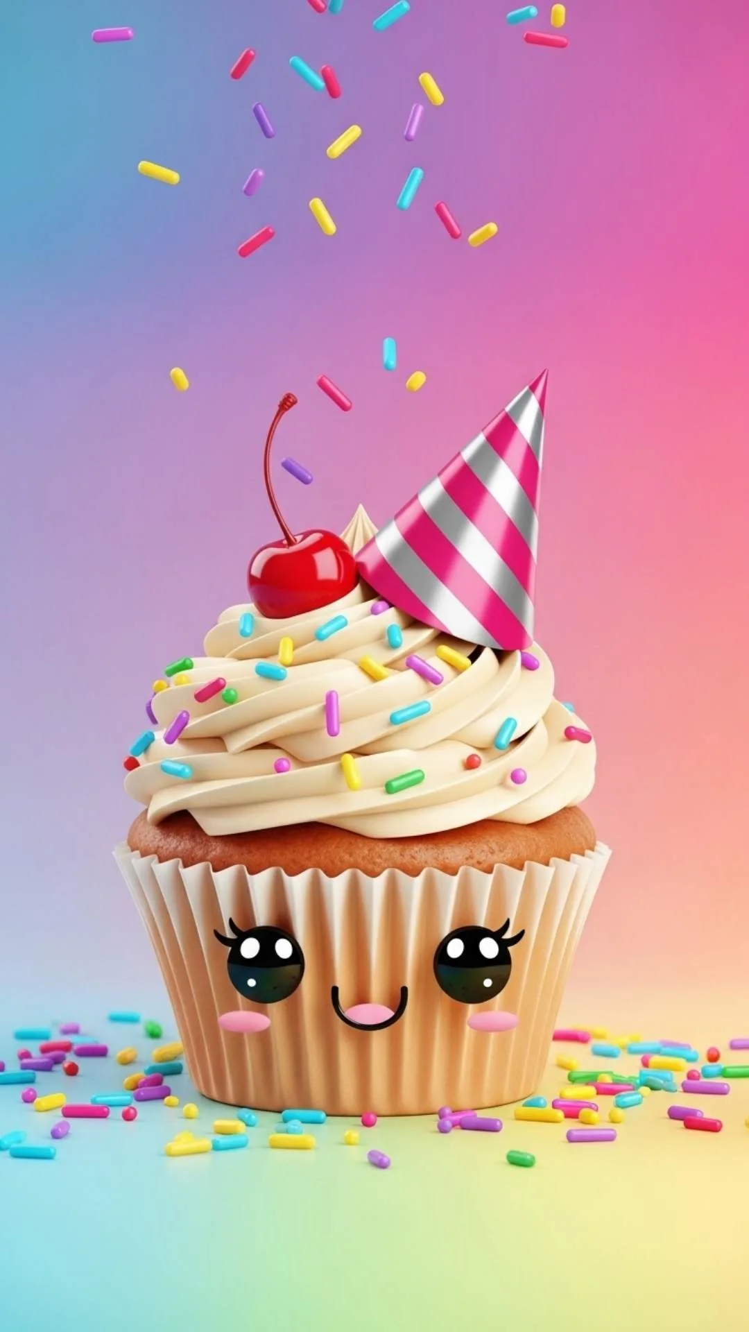 Cute cupcake DP, adorable food profile picture, cheerful dessert WhatsApp DP, sweet treat image.