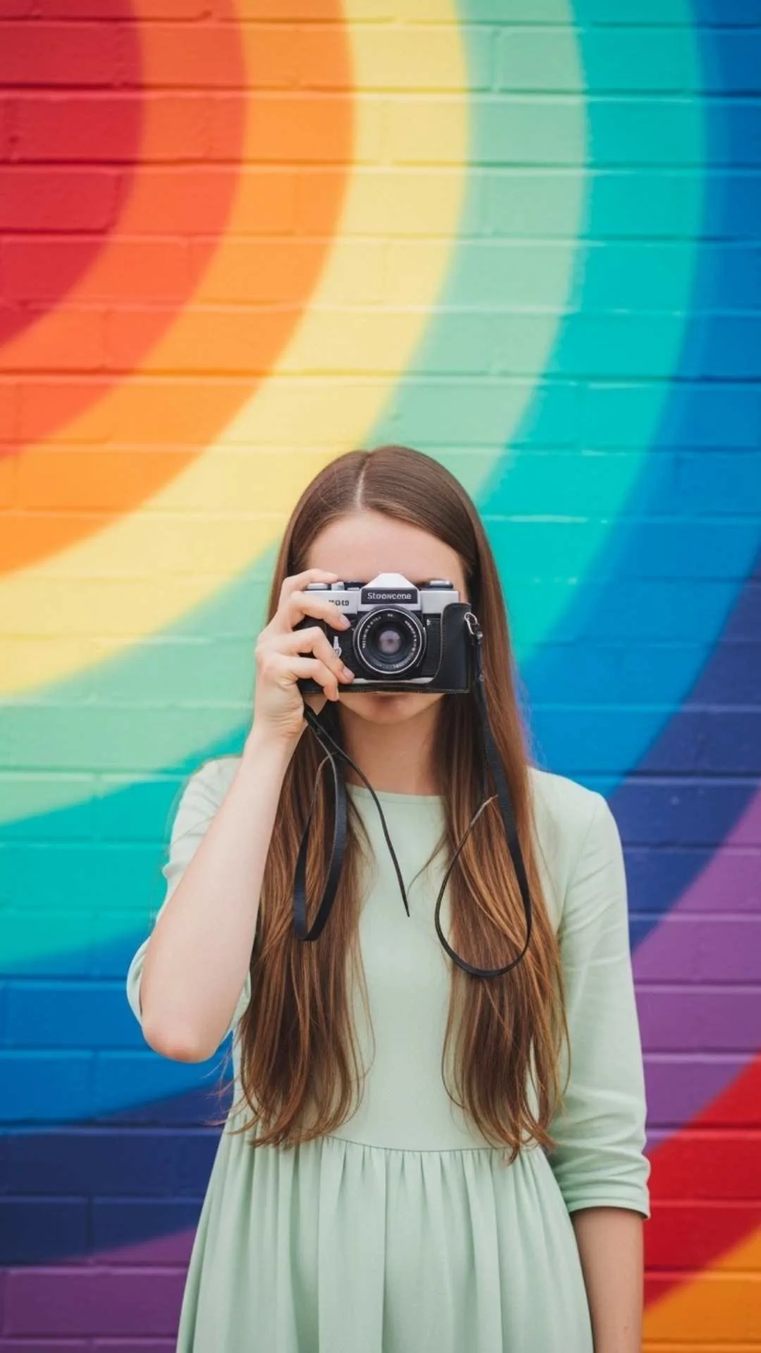 A cool and aesthetic cute DP for girls holding a vintage camera, a unique profile picture for photography lovers.