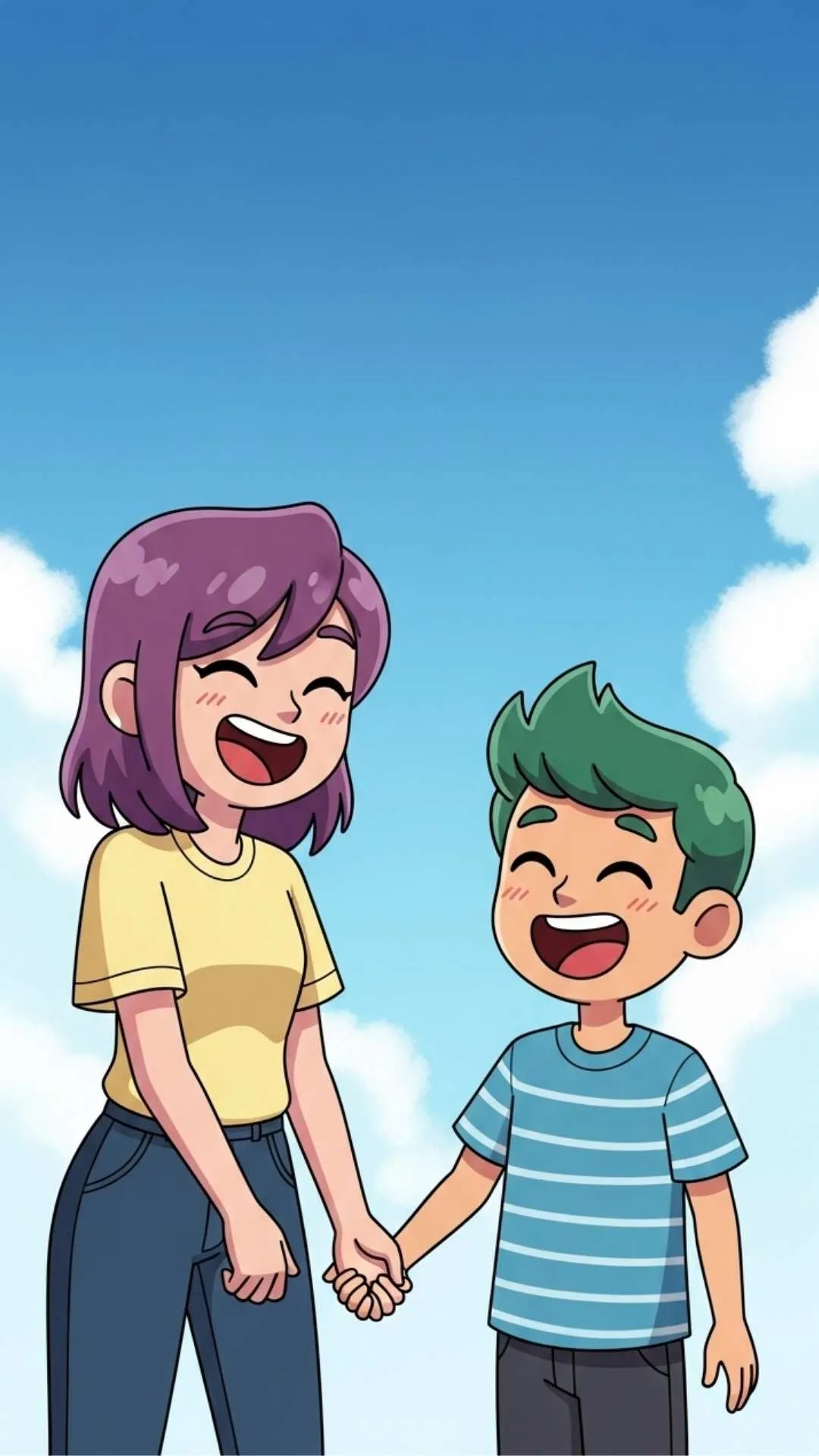 Cute friendship DP, adorable best friends profile picture, joyful friendship WhatsApp DP, cartoon friends image.