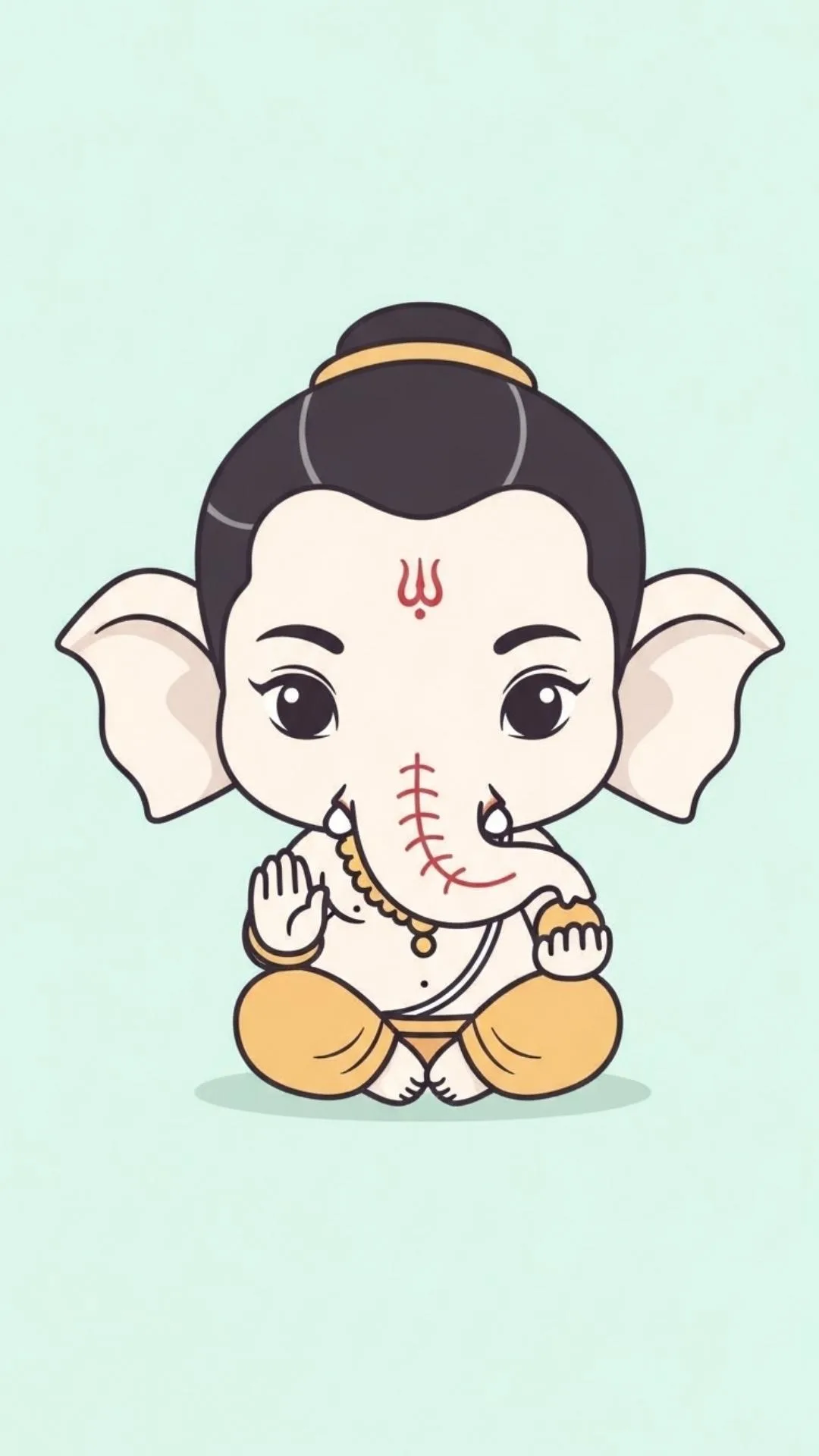 A modern and super cute minimalist DP of Ganesha in a Chibi art style, perfect for a clean and simple profile. #ChibiGanesha #MinimalistDP #CuteArt #ModernGanesha #Kawaii