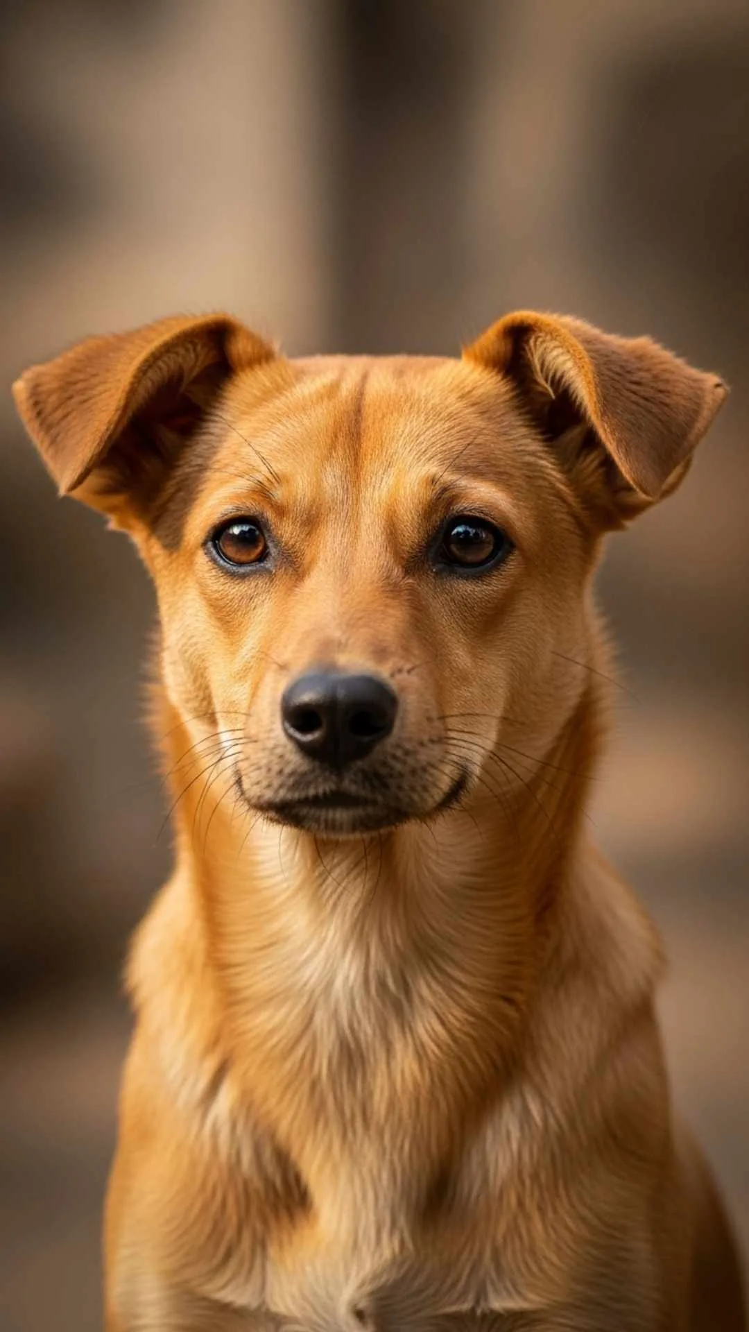 Endearing portrait of a cute Indian street dog, a heartwarming animal lover Instagram DP for pet enthusiasts in India.