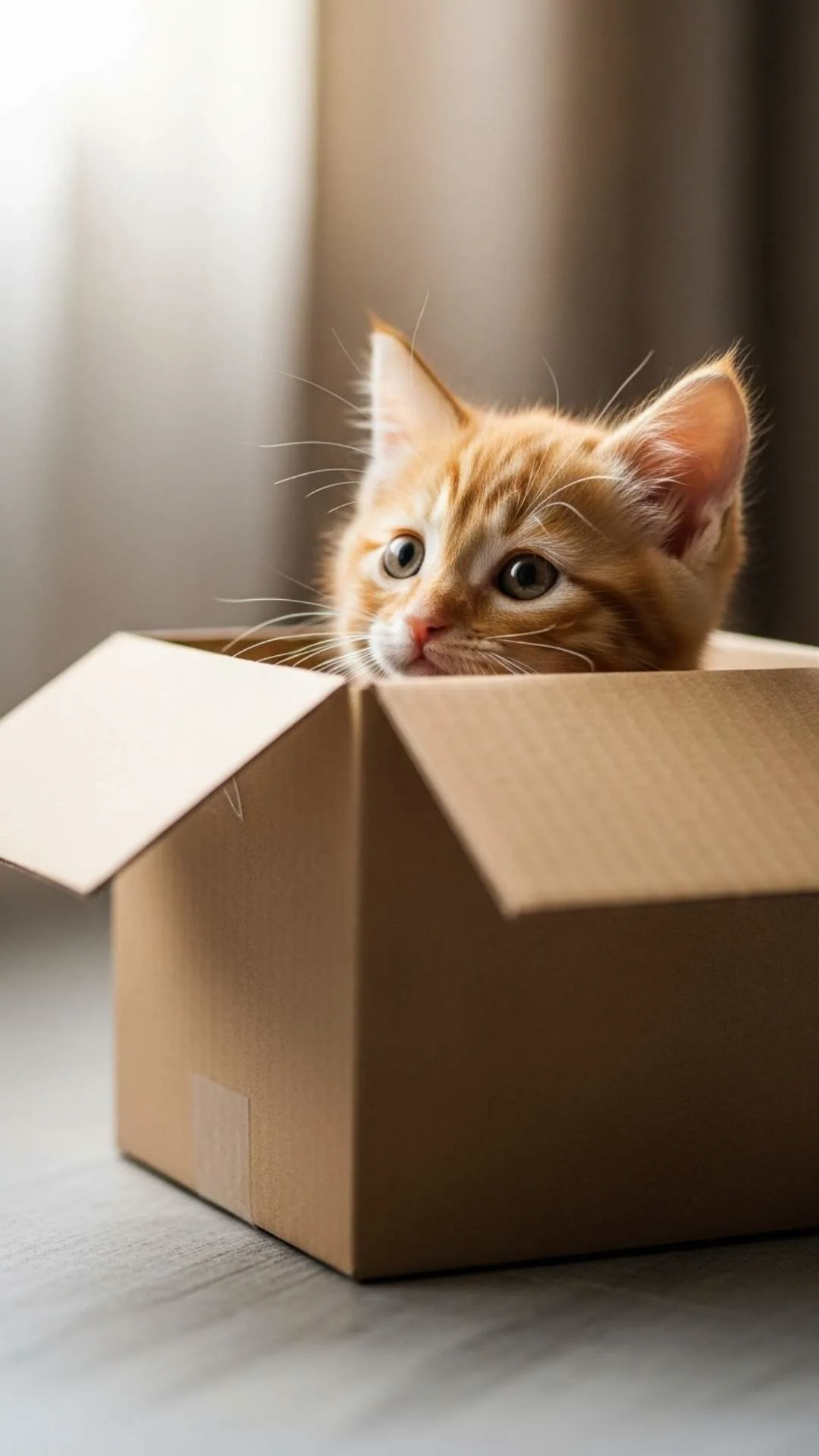 A funny cute kitten DP sitting in a small box, a hilarious and adorable profile picture for Instagram