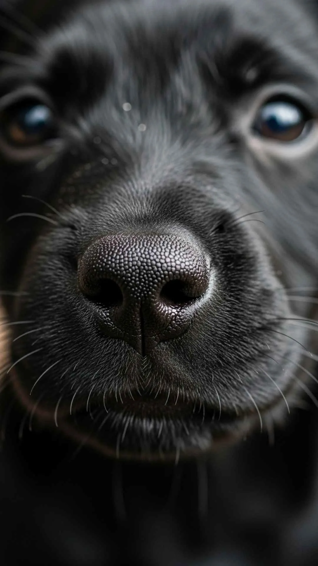 A unique cute puppy DP showing a close-up of its wet nose, a funny and adorable HD avatar
