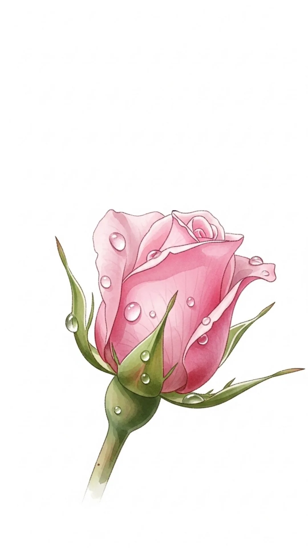Cute rosebud DP, delicate flower profile picture, watercolor rose WhatsApp DP, fresh bloom image.