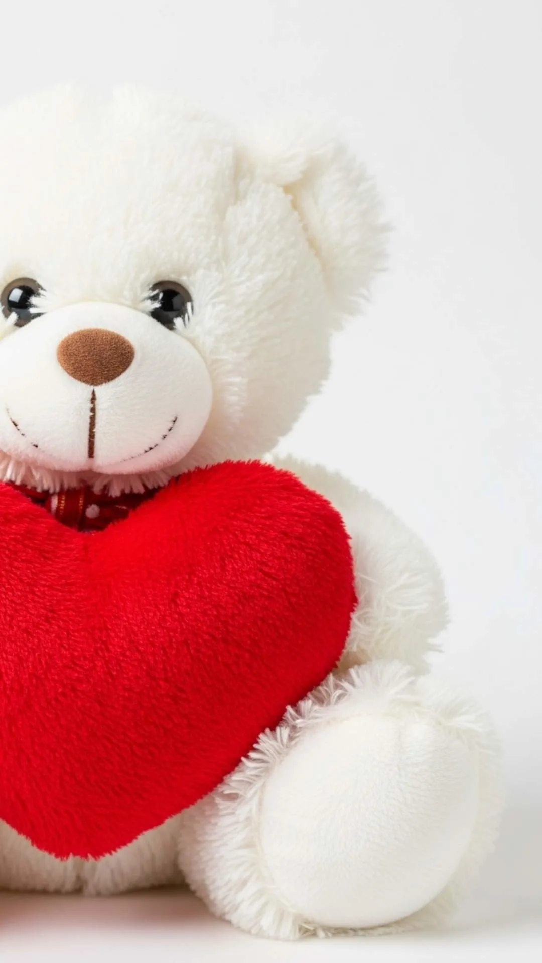 A lovely cute teddy bear DP holding a red heart, a romantic profile picture for Valentine's day or to show love