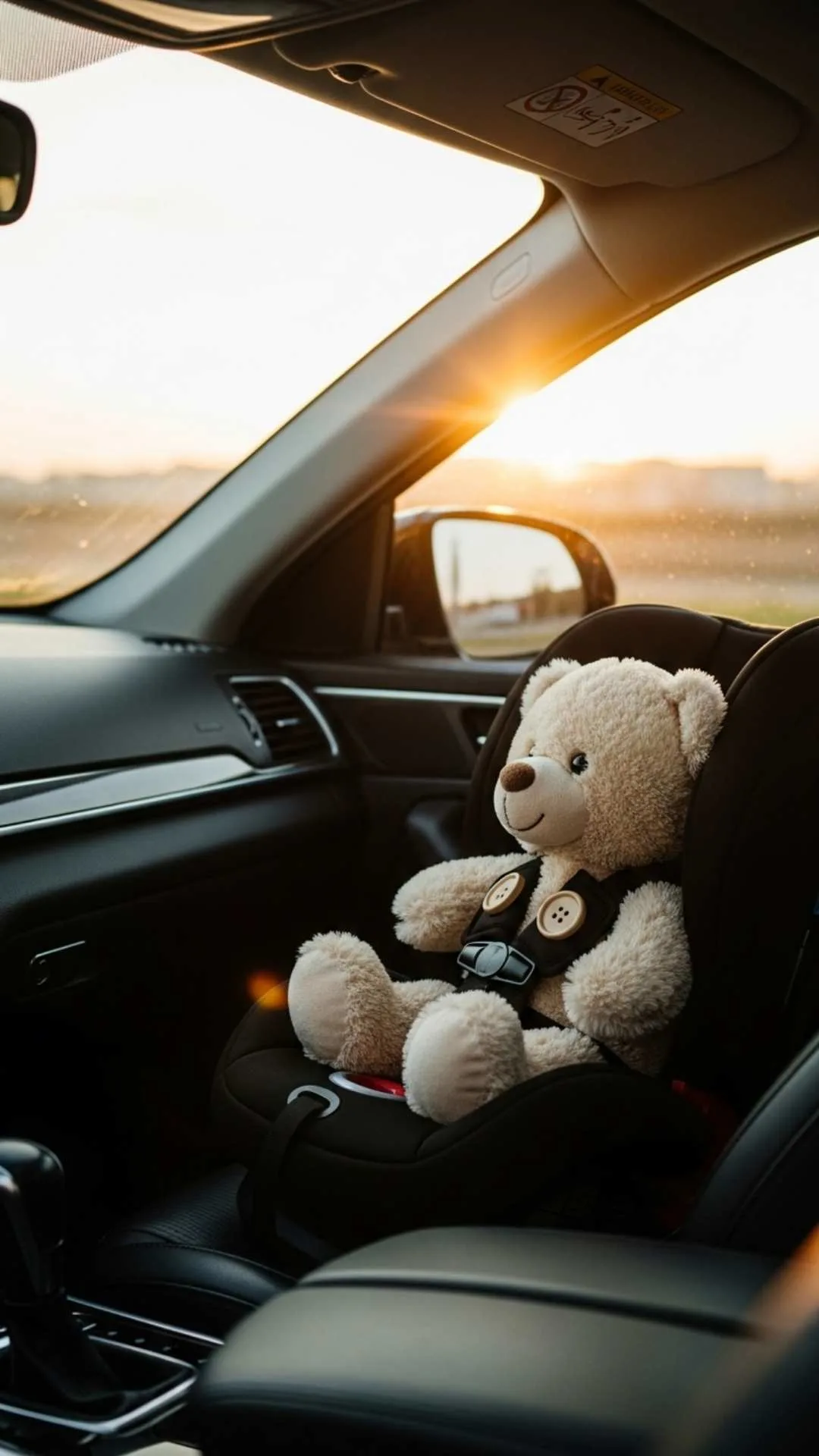 A cool and cute teddy bear DP on a road trip, a funny and adventurous profile picture for travelers.