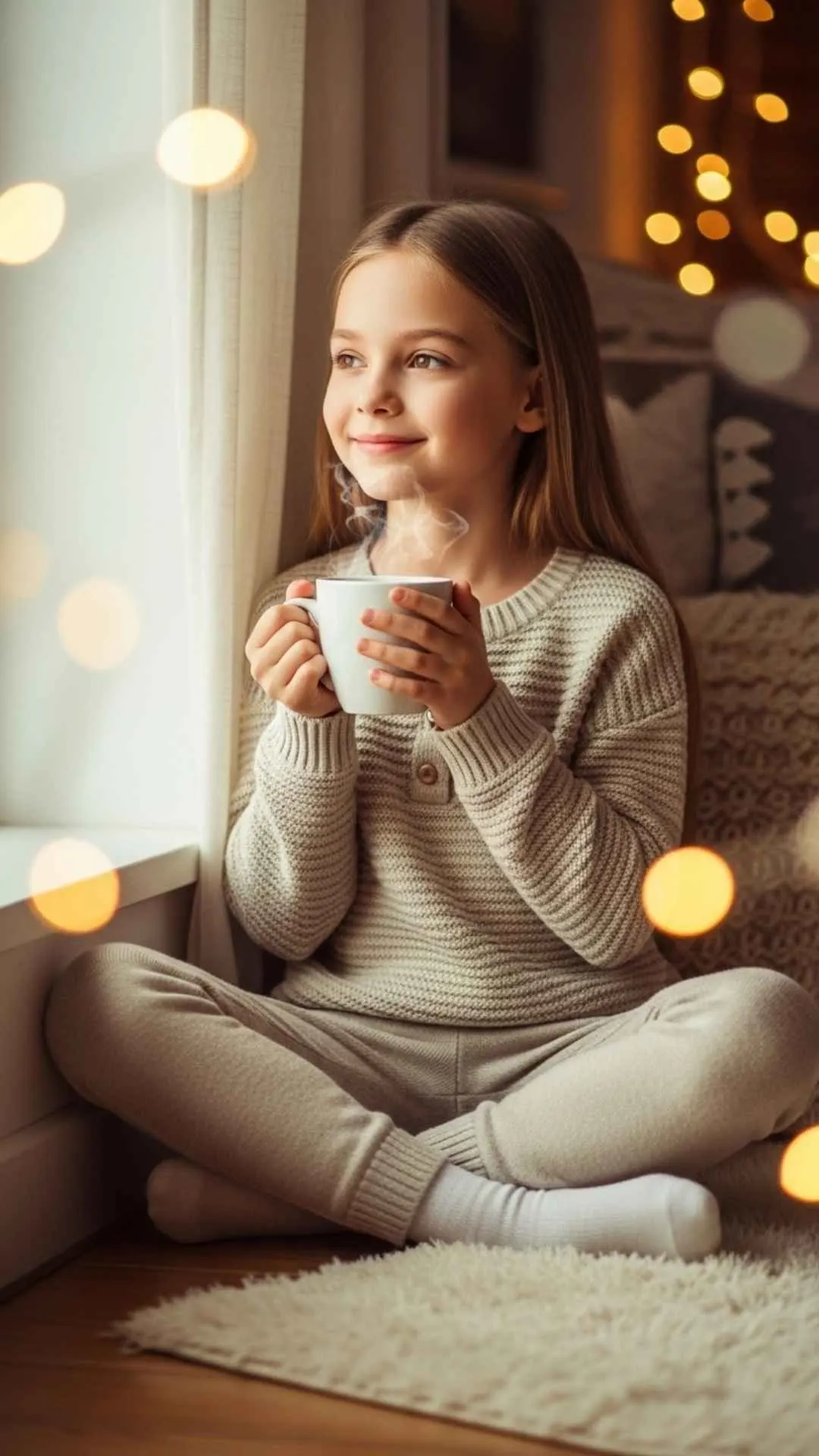 Cozy girl Facebook DP, chai lover profile picture, peaceful and content FB DP, warm beverage avatar