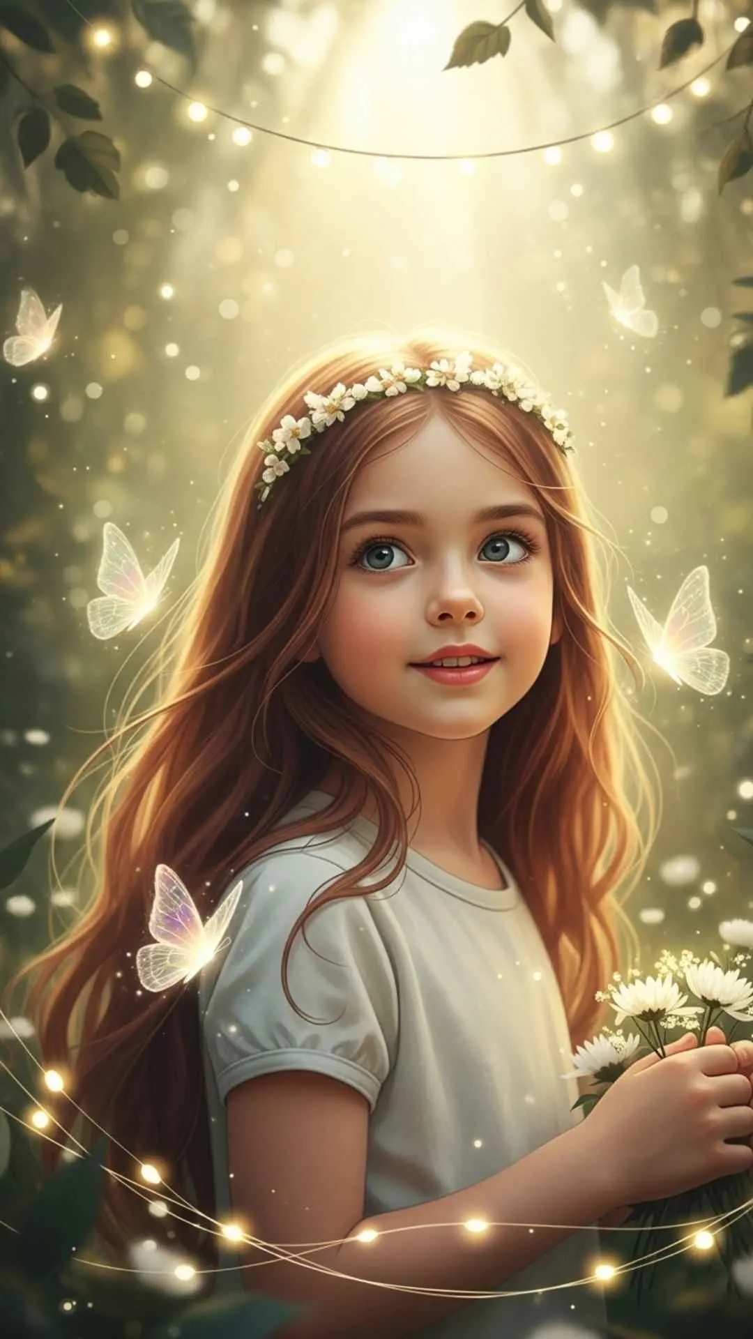 Dreamy aesthetic Facebook DP for girls, magical profile picture, optimistic bokeh FB DP, fairy lights avatar