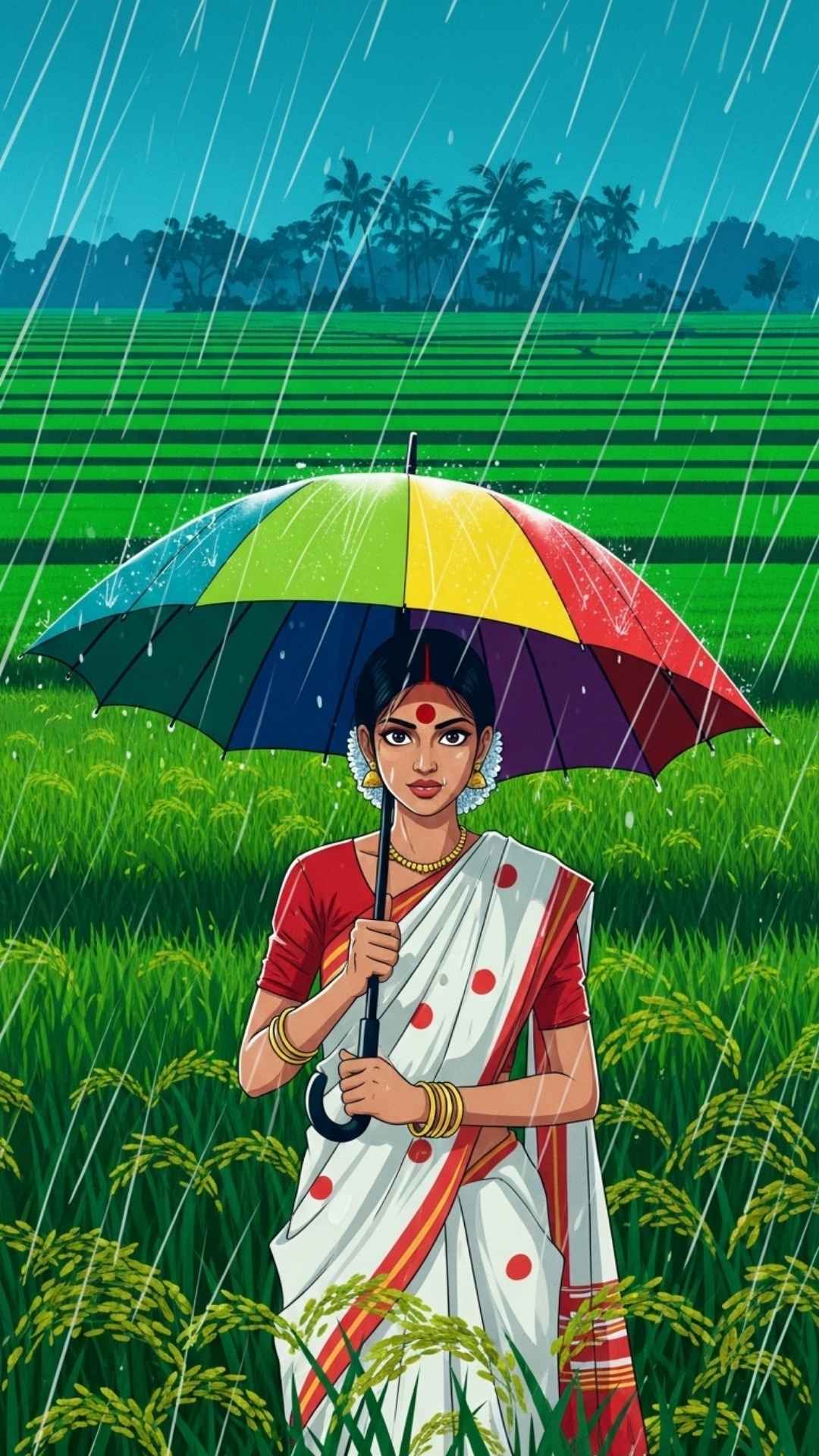 Monsoon season Facebook DP, Indian rainy vibe profile picture, seasonal avatar, fresh green FB DP.